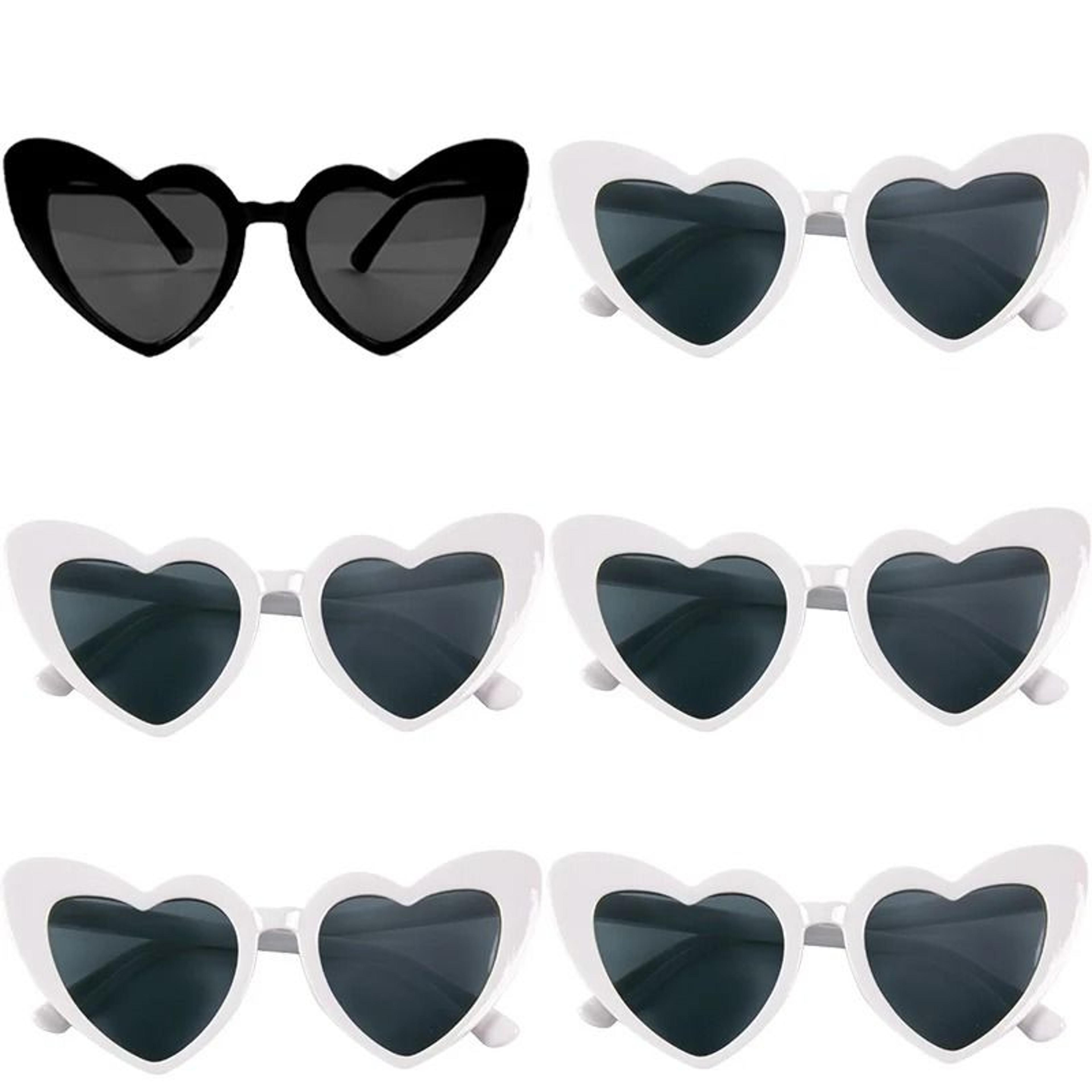 Vintage Heart Sunglasses Set For Bridesmaids Bachelorette Bridal Party Photo Fun 7
