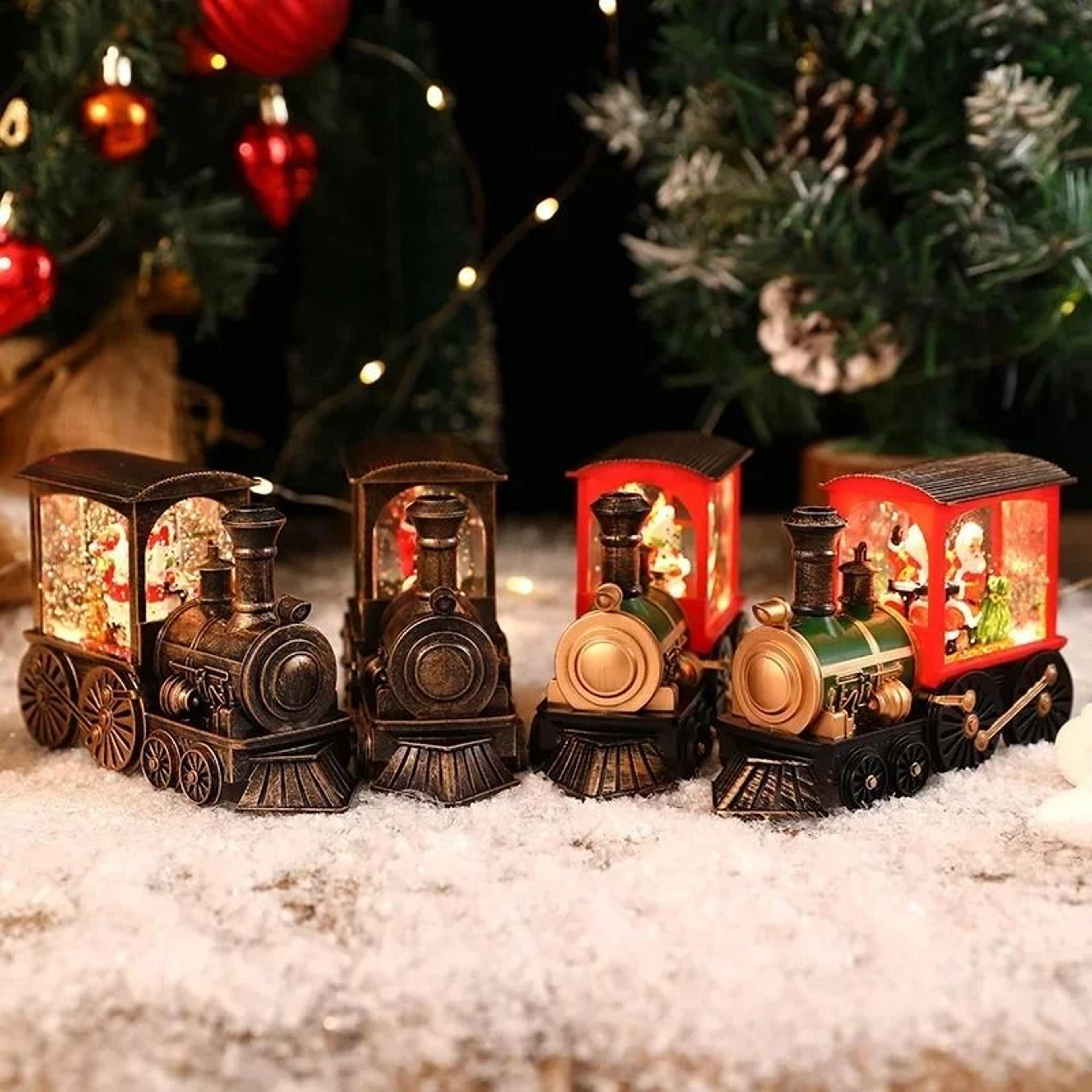 Lighted Christmas Crystal Ball Santa Train Creates Magical Holiday Ambiance Decor 11