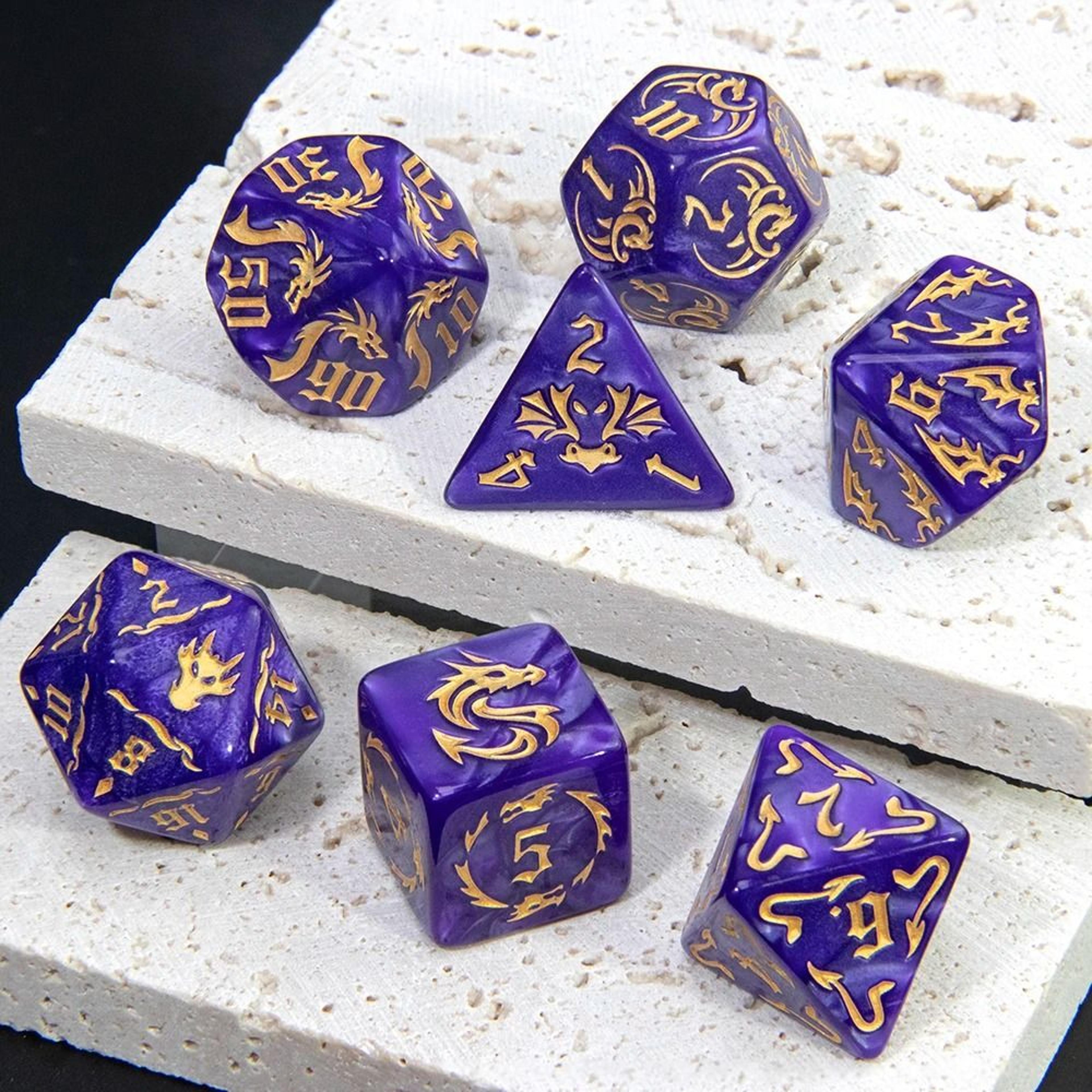 Dragon Marble Polyhedral Dice Set Brings Fantasy Style To Every Roll 12