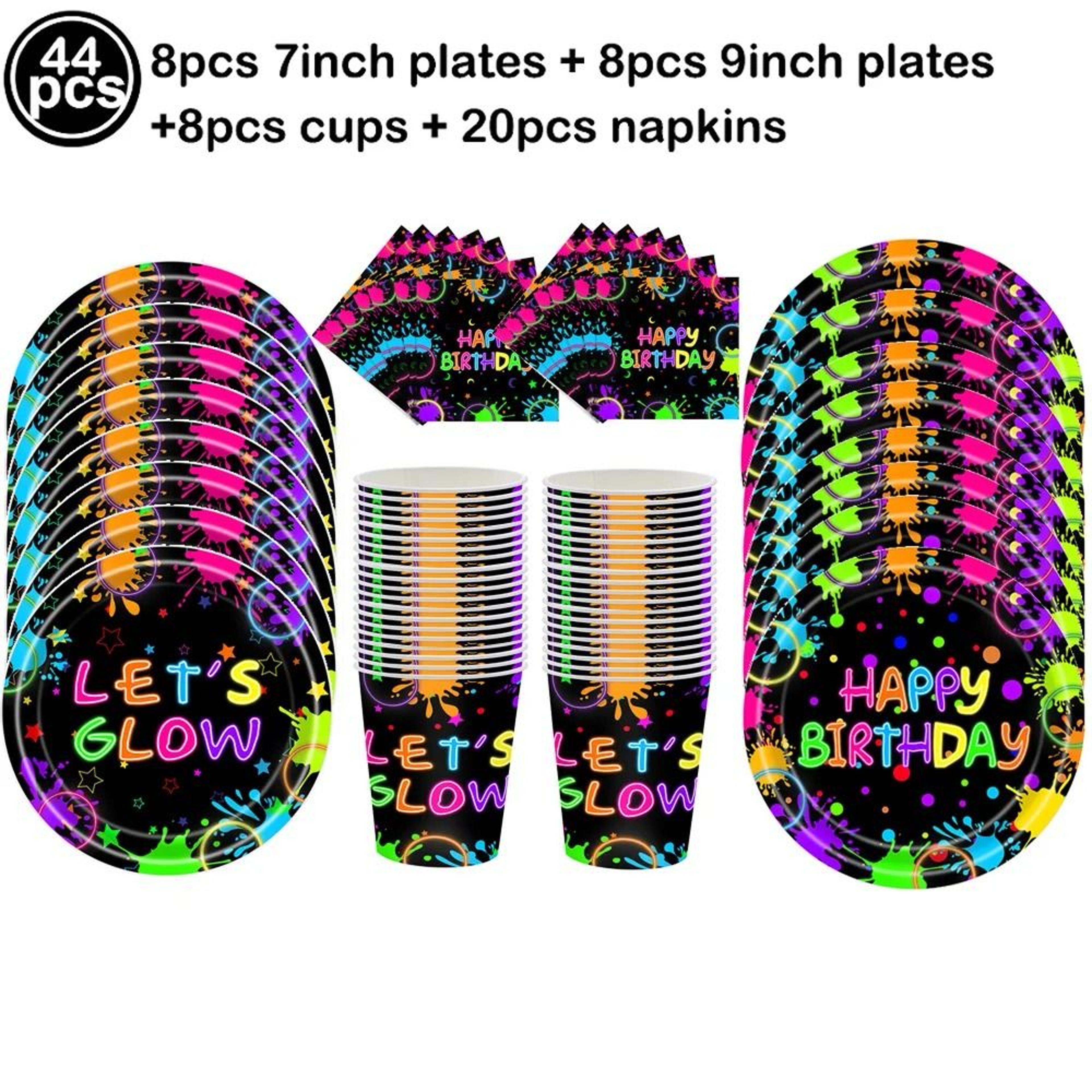 Neon Party Fedora Hats Glow Bright Under UV Blacklight Party Celebrations 21