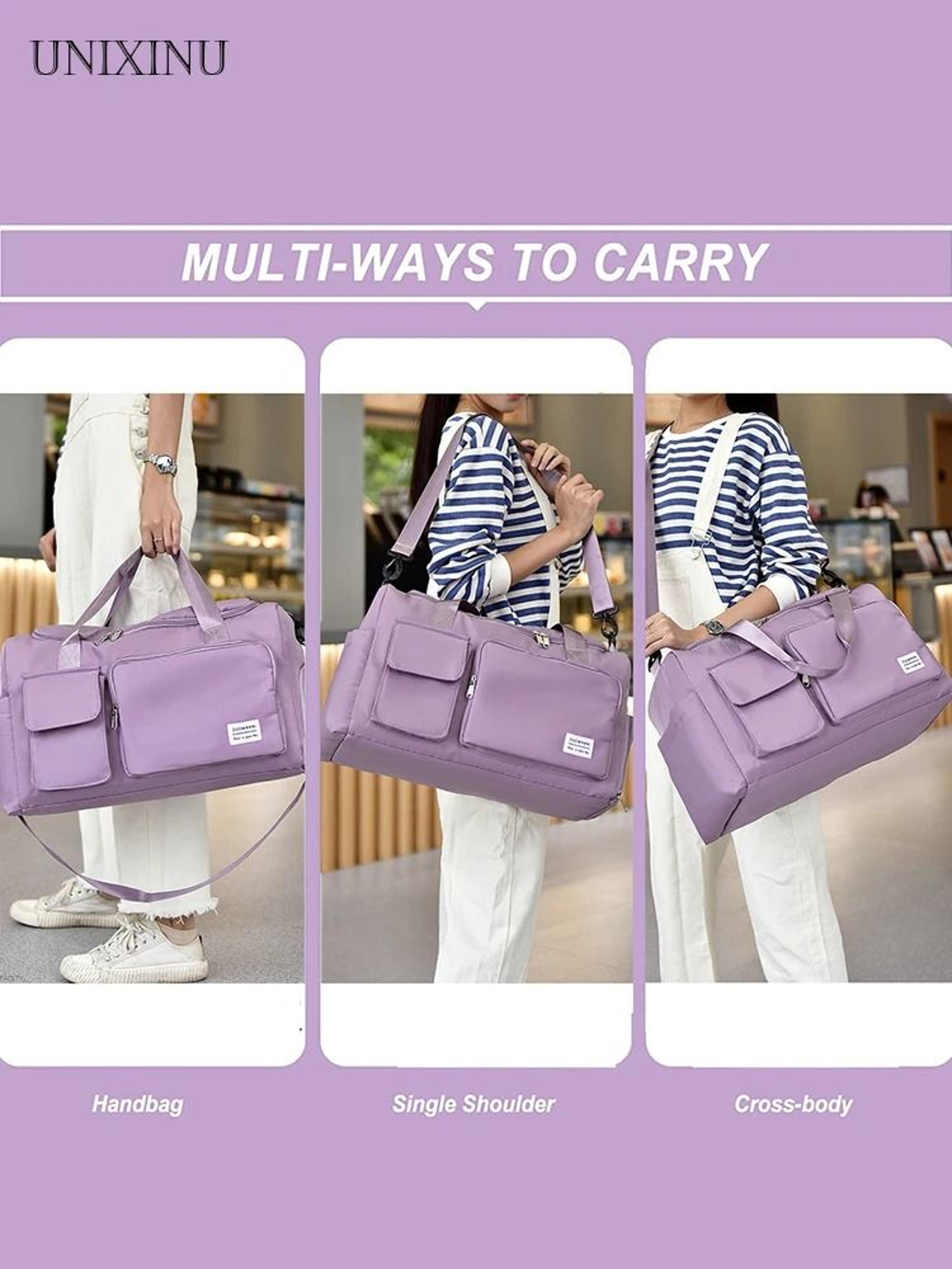 Large Capacity Weekender Duffle Bag With Shoe Compartment Simplifies Travel Packing 13