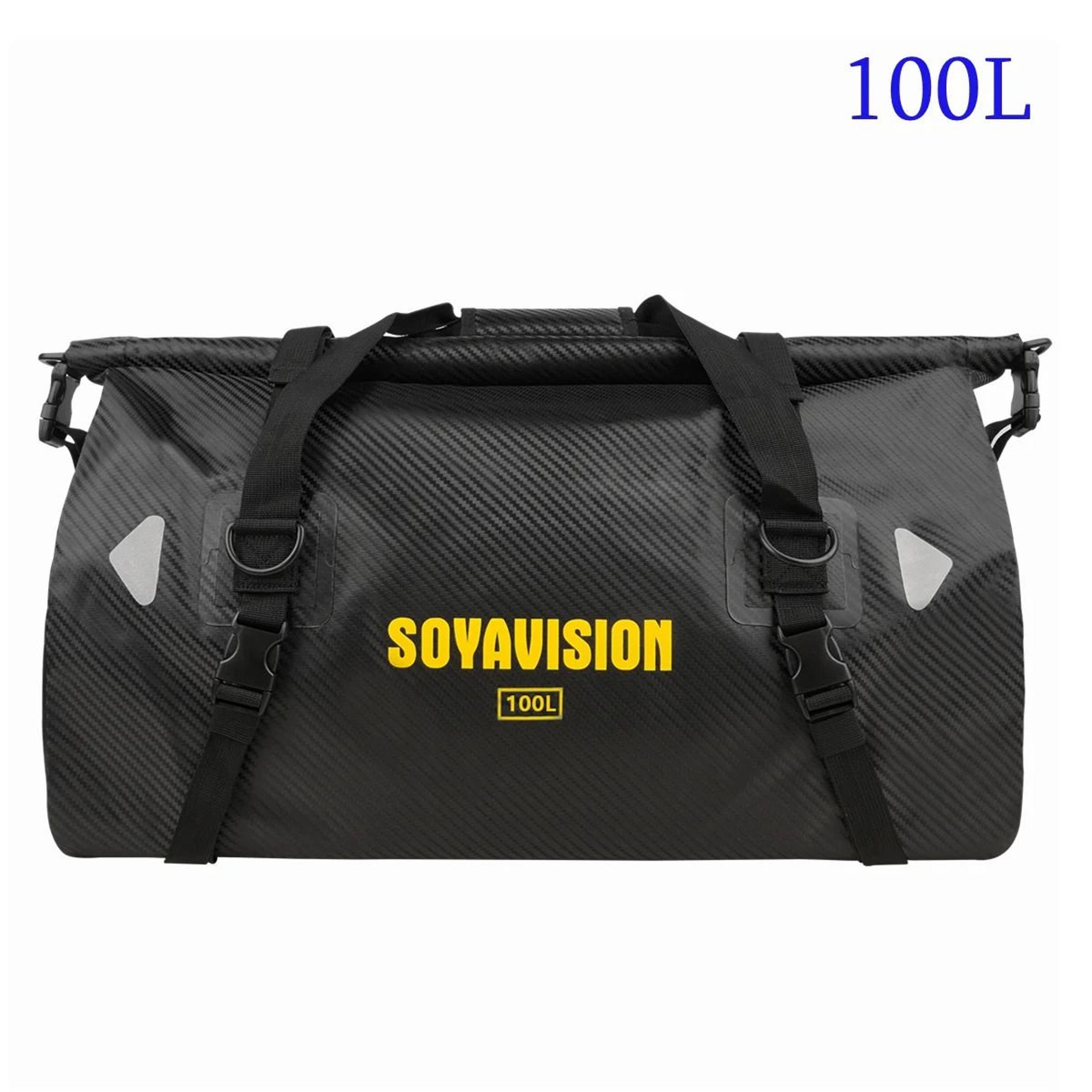 Waterproof Motorcycle Tail Bag With Large Capacity Roll Top Travel Storage 4