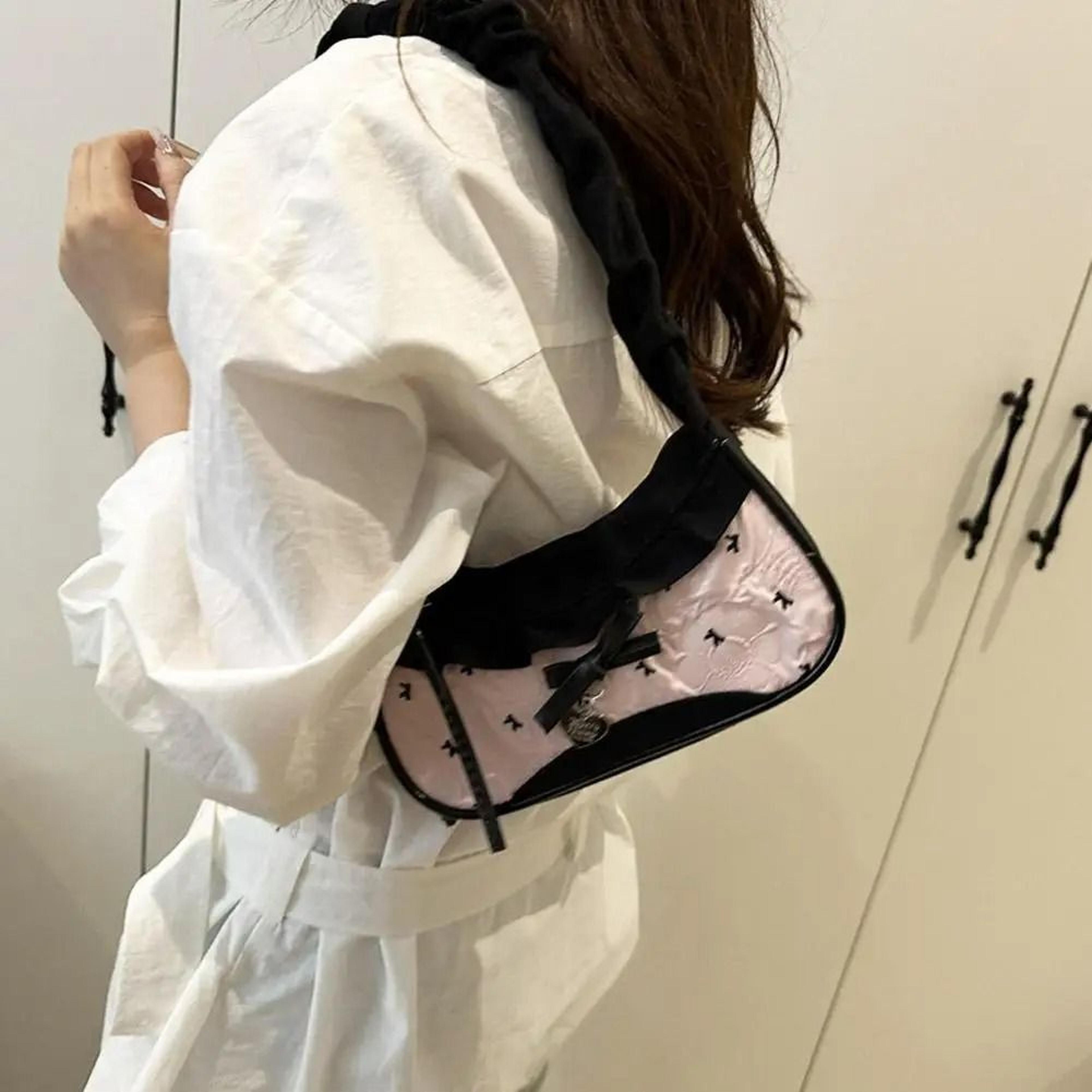 Plaid Lace Bow Shoulder Bag With Adjustable Strap For Daily Commuting 7