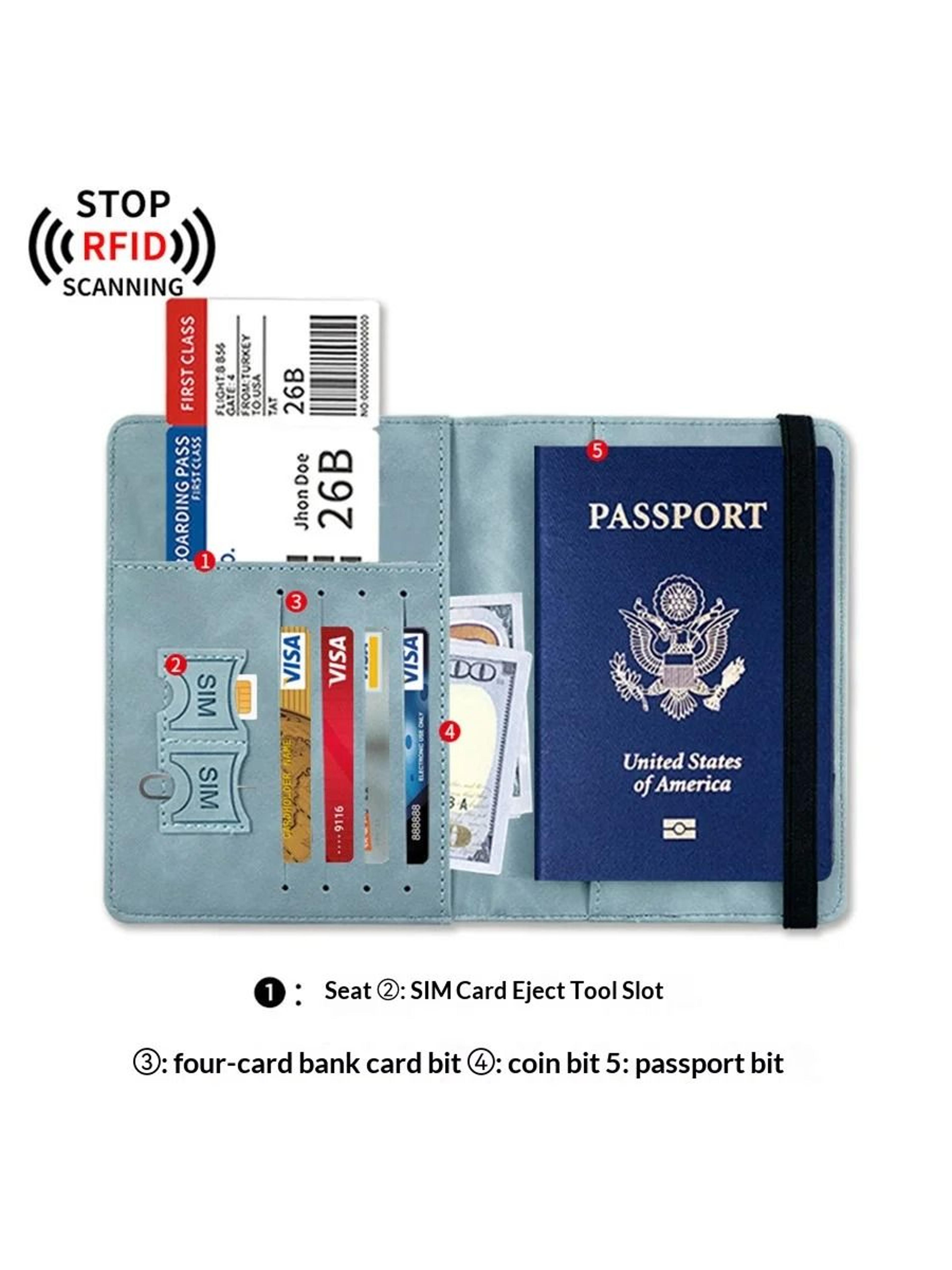 Organized PU Leather Passport Wallet With Card Storage For Business Travel 7