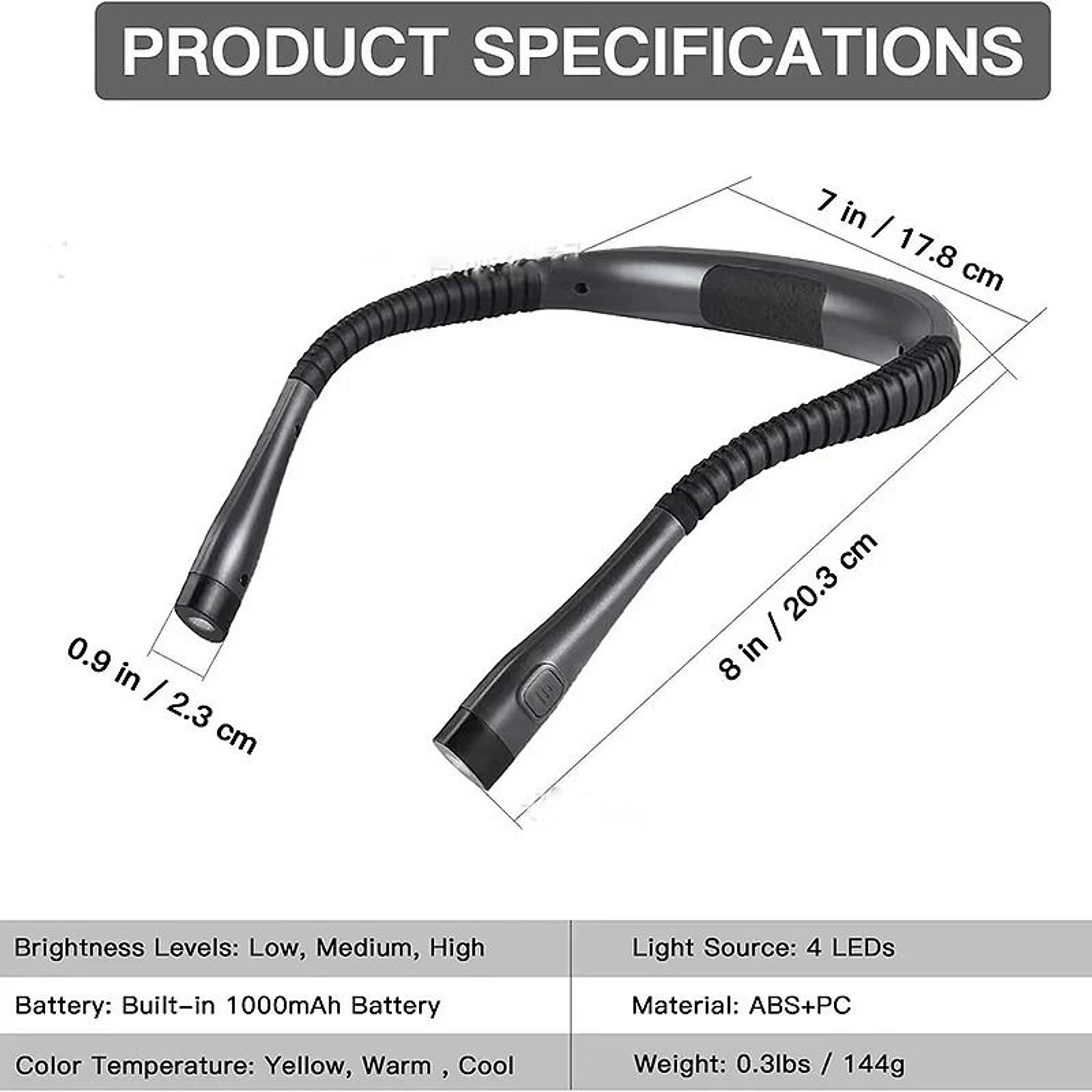 Rechargeable Neck Reading Light Keeps Pages Bright Hands Free Anywhere Comfortably 4