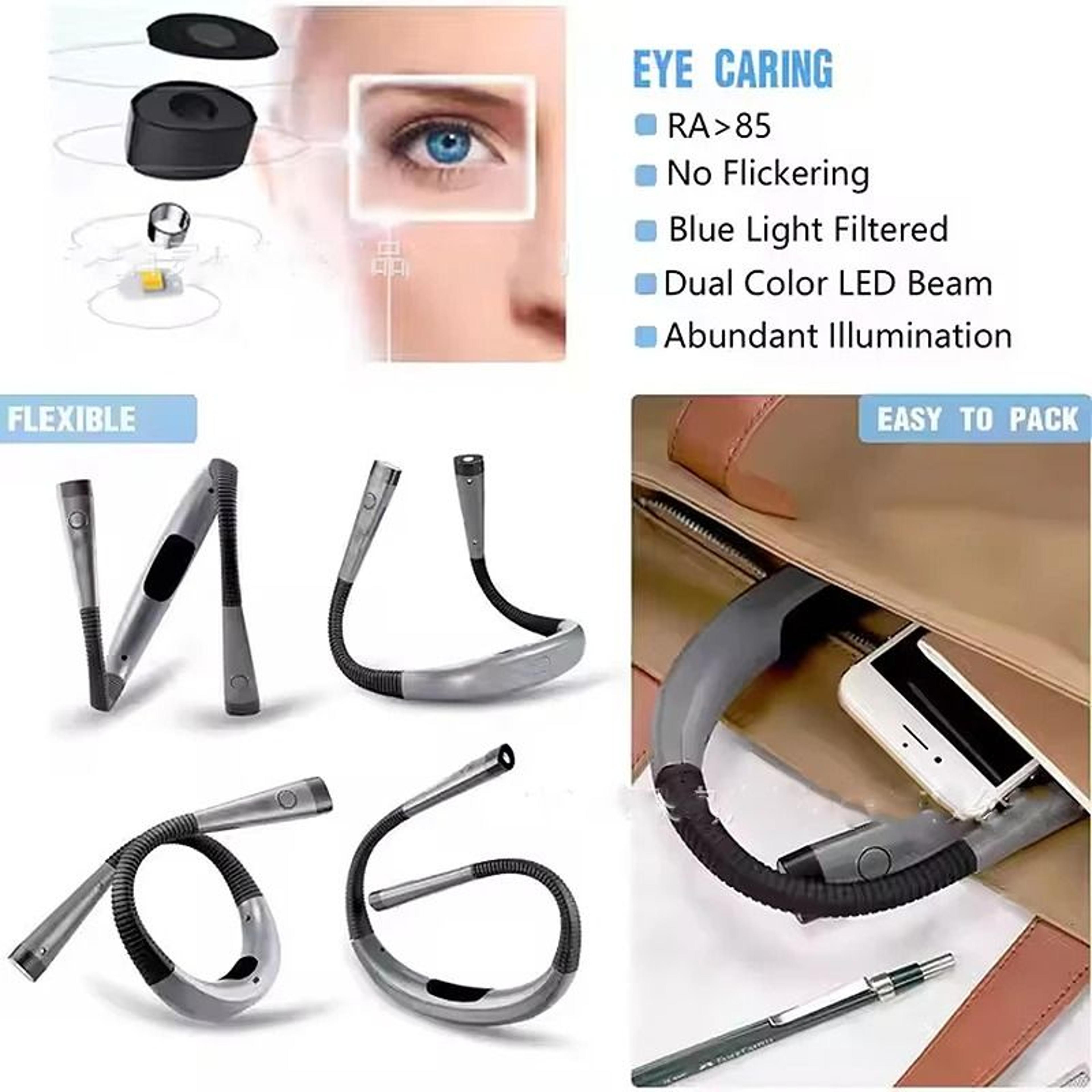 Rechargeable Neck Reading Light Keeps Pages Bright Hands Free Anywhere Comfortably 5