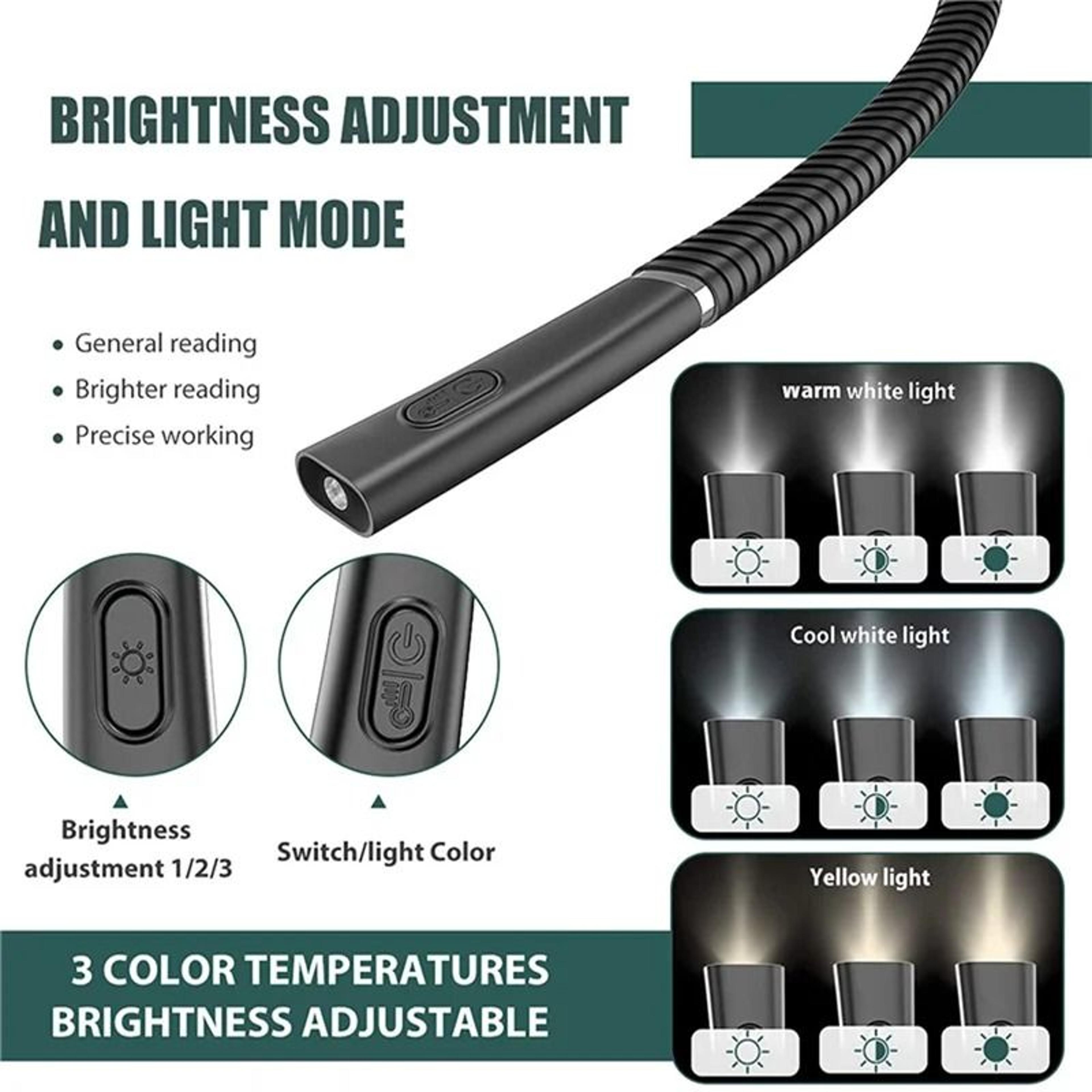 Rechargeable LED Neck Reading Light For Hands Free Reading Comfort Anywhere 5