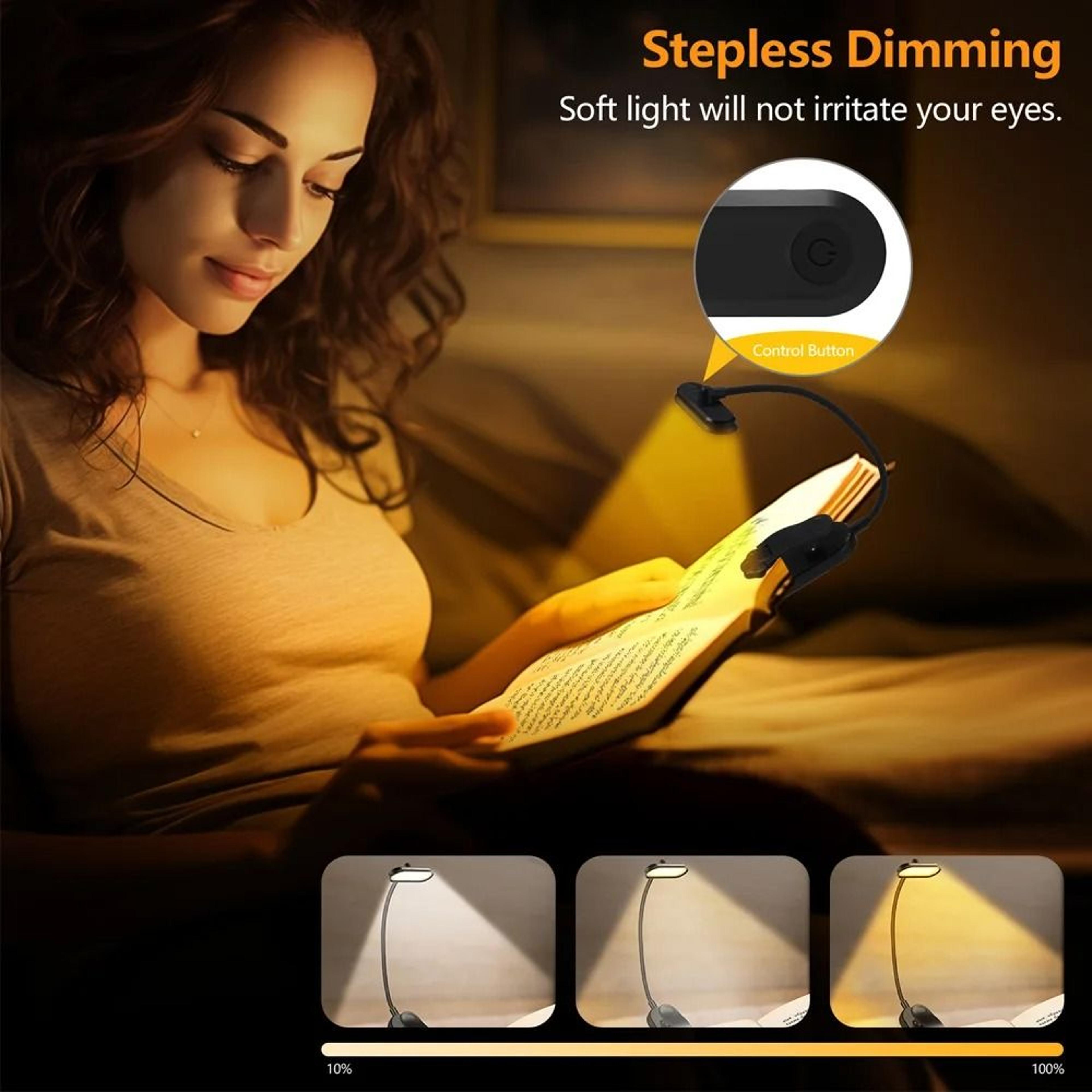 Mini Rechargeable Clip On Book Light For Comfortable Night Reading Anywhere 6