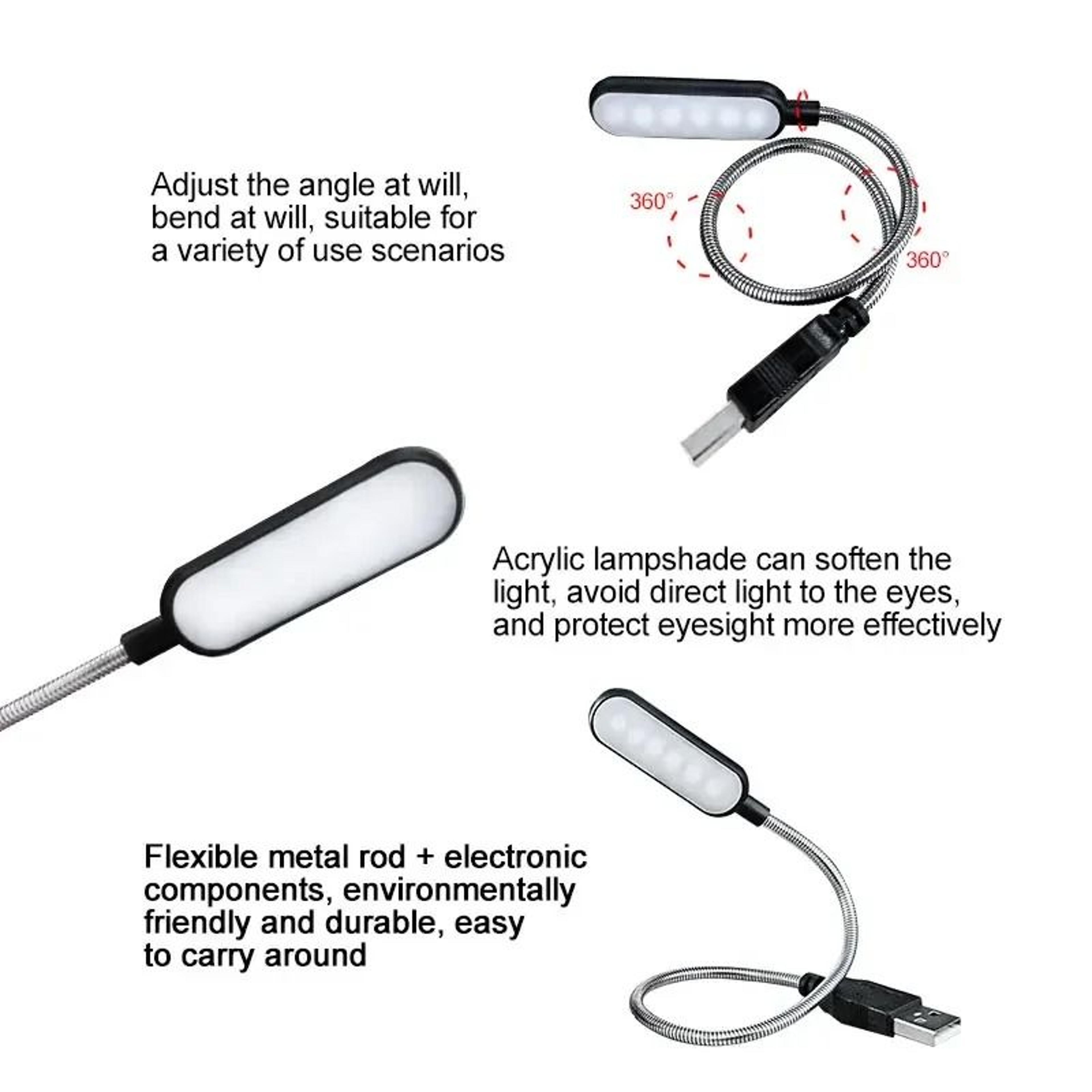 Portable Flexible USB LED Reading Light For Laptop Power Bank Use 7