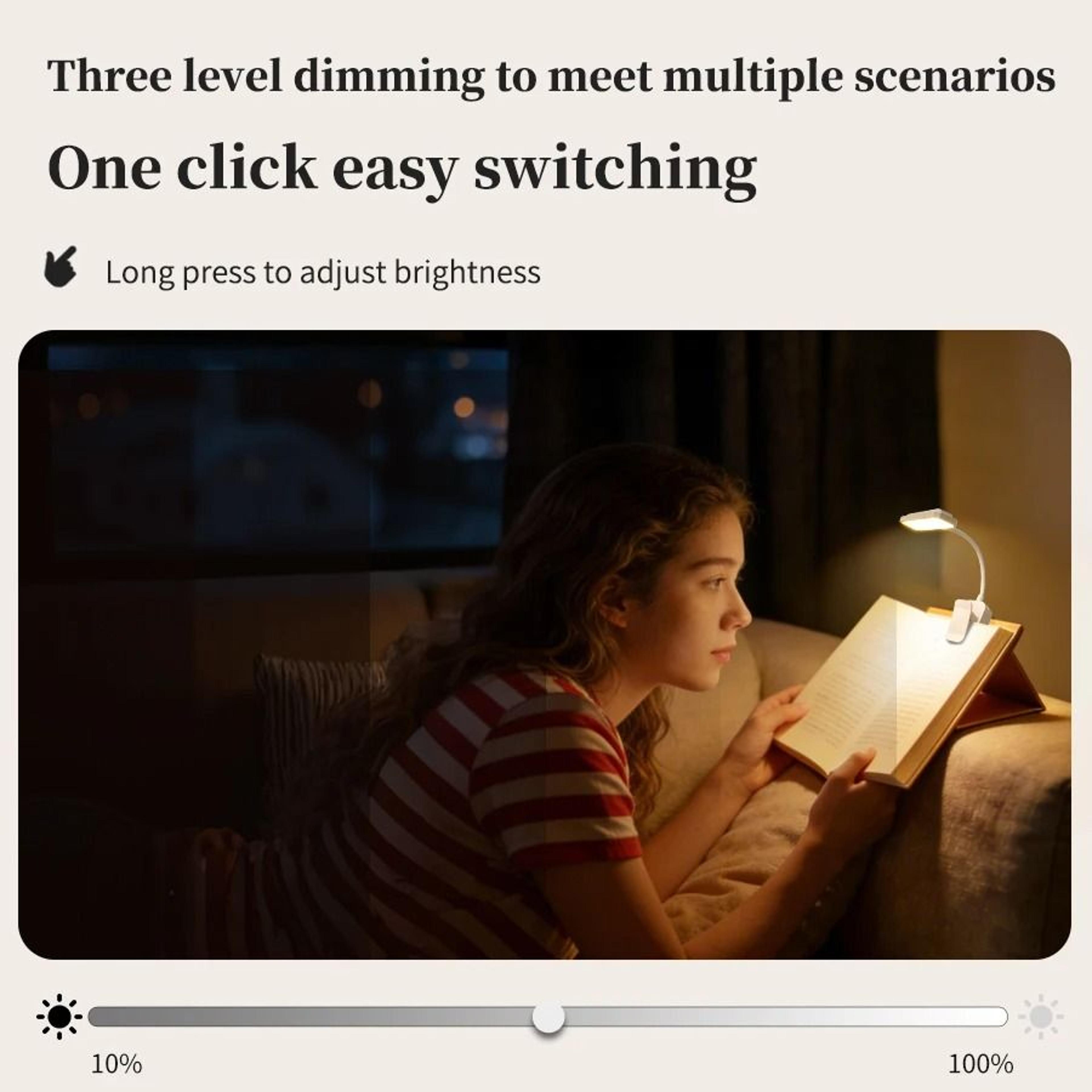 Rechargeable Clip On LED Desk Lamp With Flexible Dimmable Gooseneck Light 7