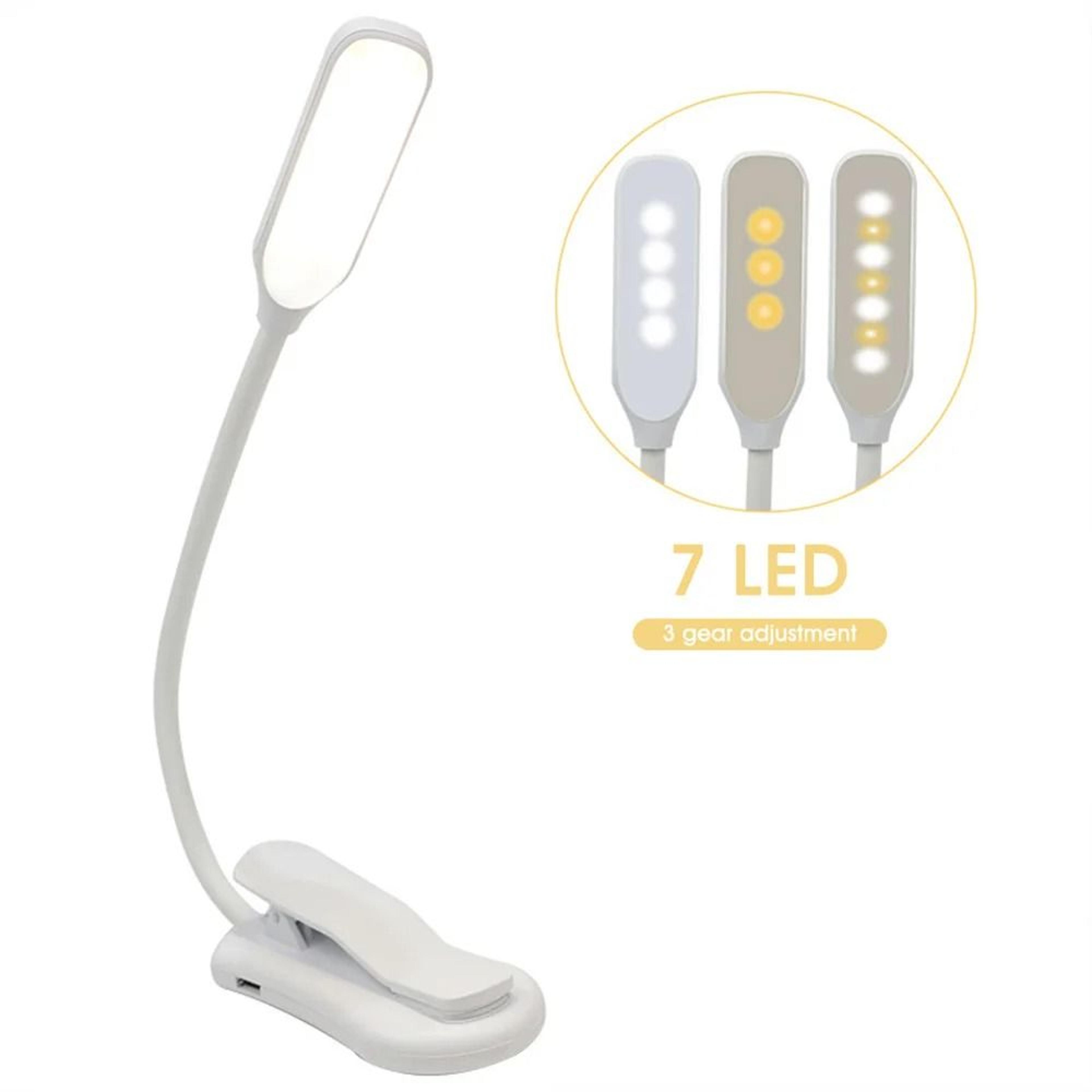 Rechargeable Clip On LED Book Light With Flexible Gooseneck Three Modes 2