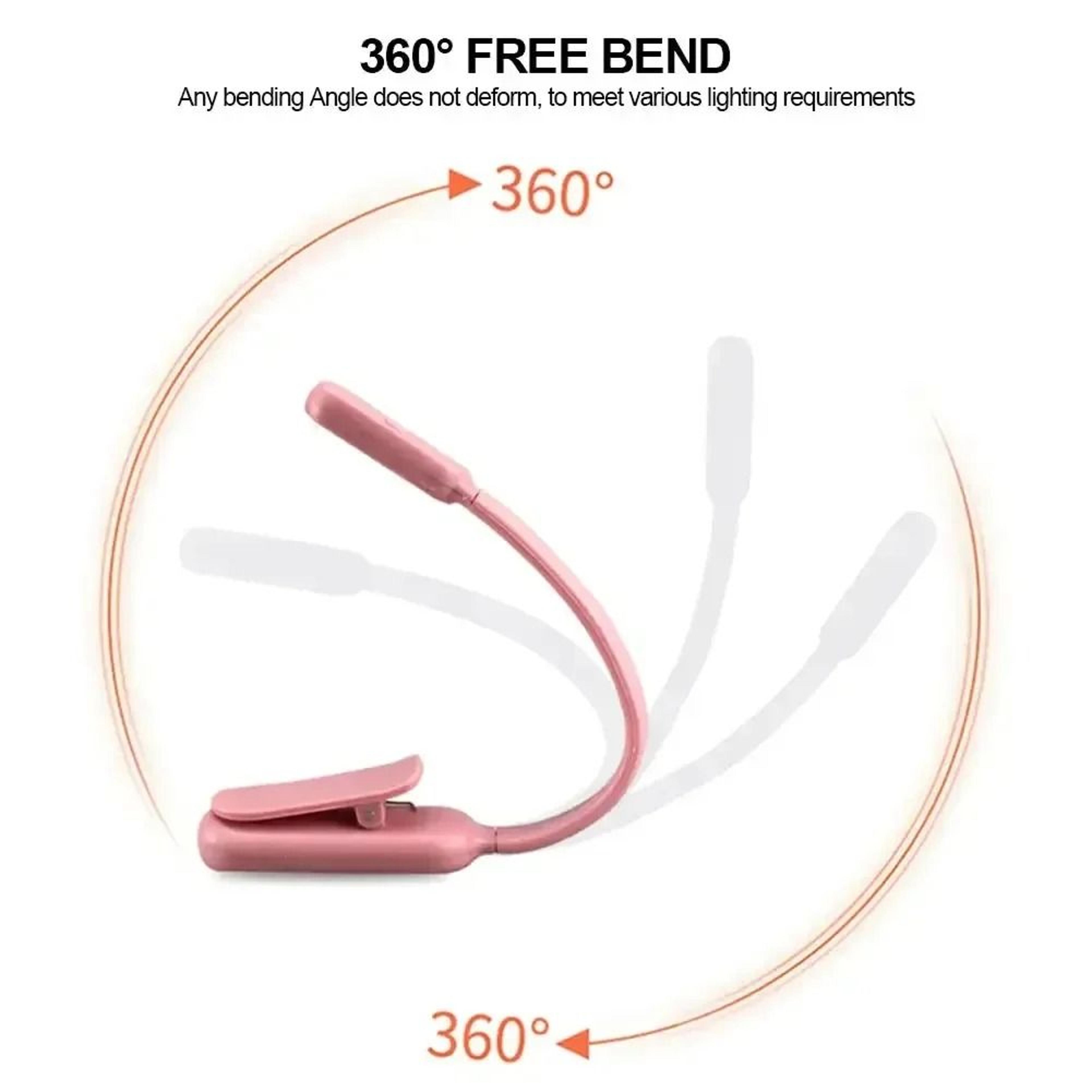 Rechargeable Flexible Clip On LED Book Light For Bedside Reading Travel 13