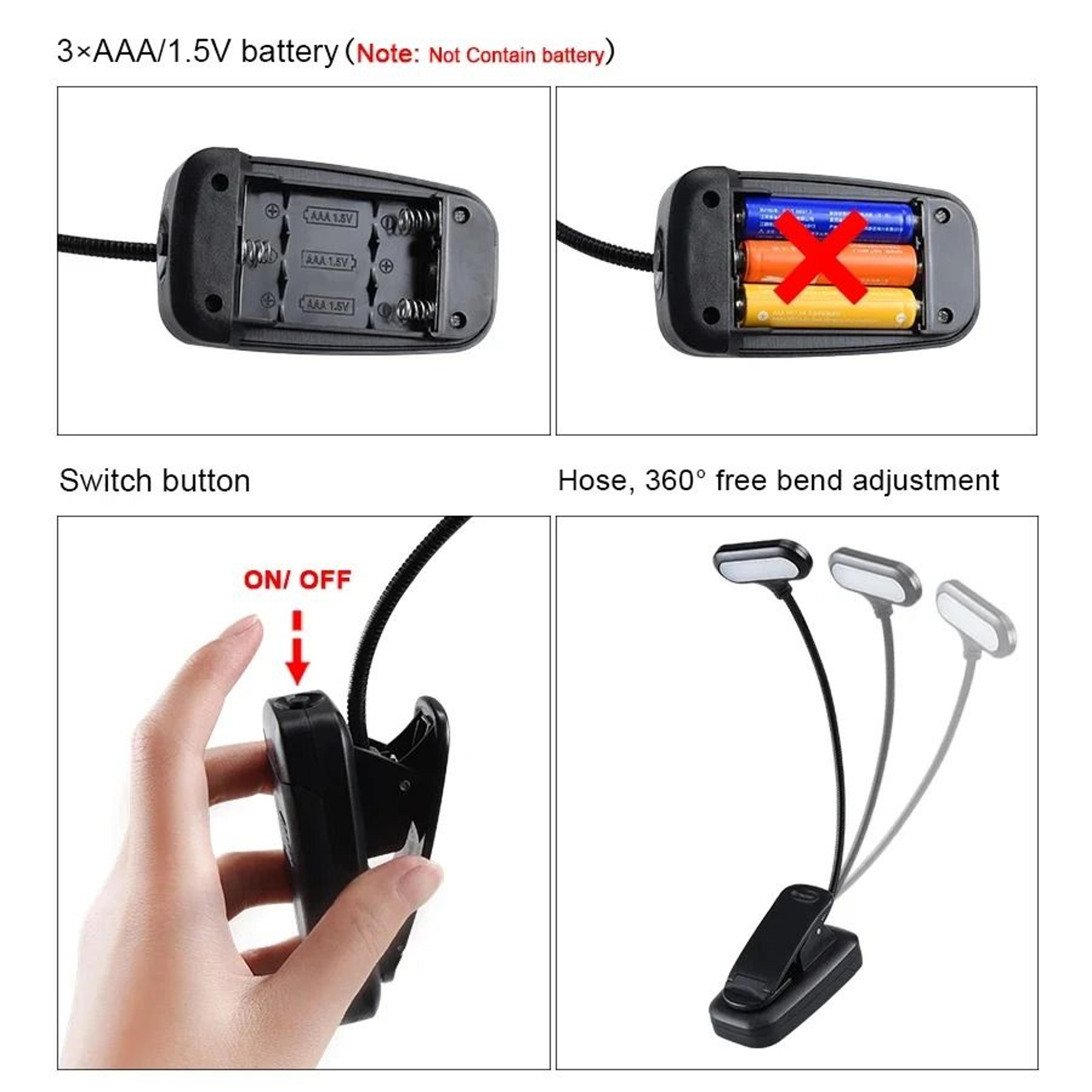 Mini Portable LED Clip Book Light With Flexible Adjustable Reading Lamp 5