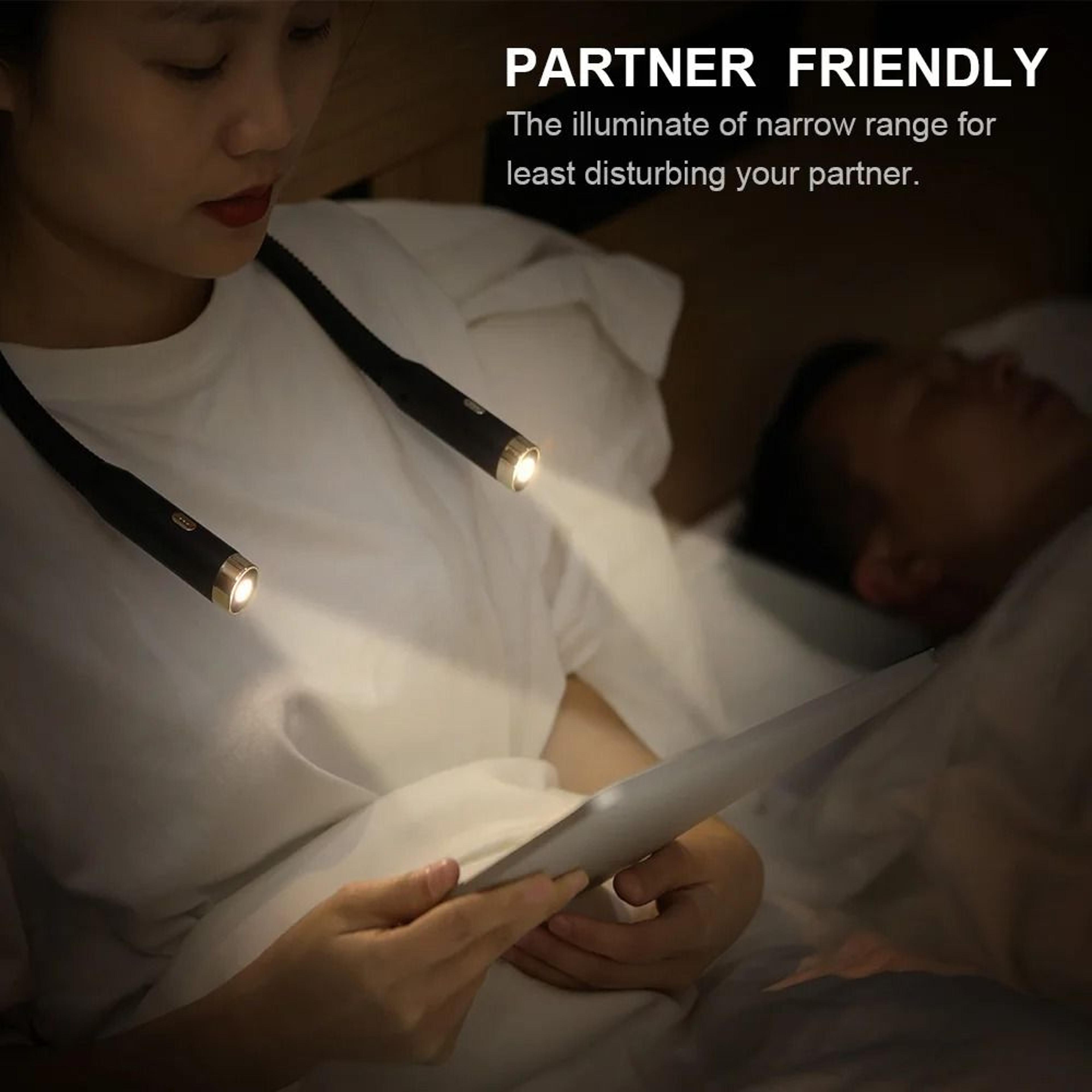 Rechargeable LED Neck Reading Light With Three Modes Flexible Hands Free 3