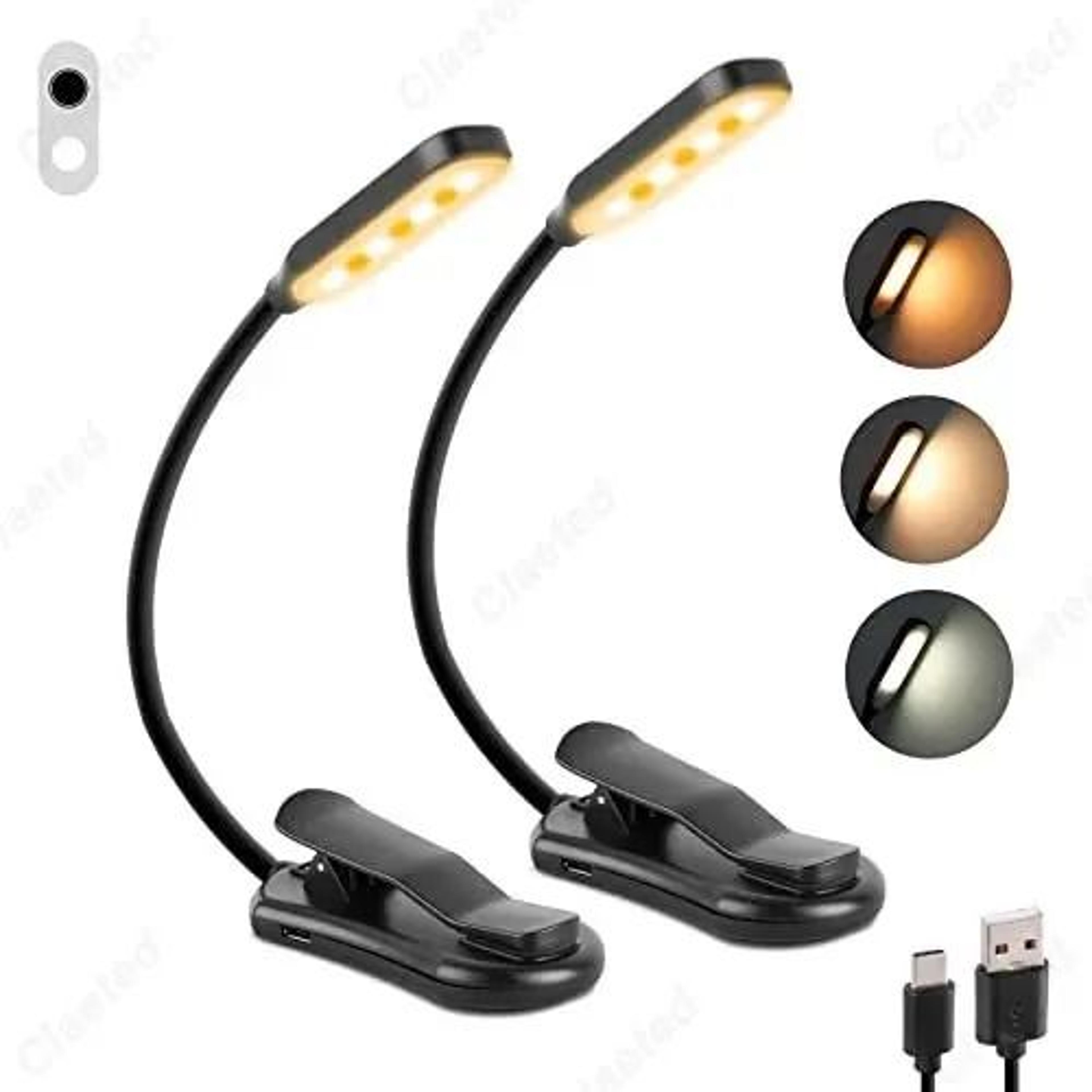 Rechargeable Clip On Book Light For Adjustable Bedside Reading Anywhere Comfortably 8