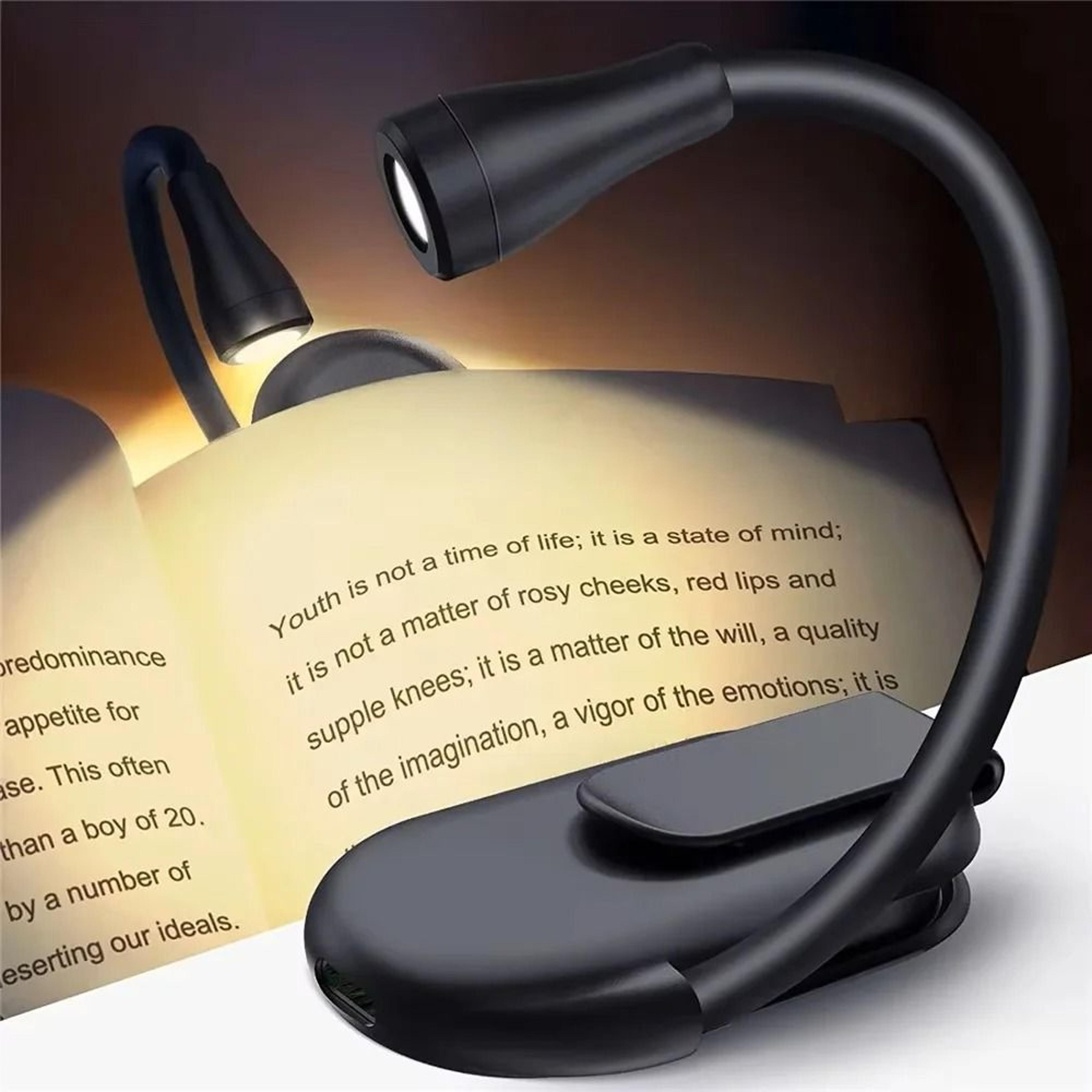 Rechargeable Clip On Book Light With Three Color Stepless Brightness Control 2