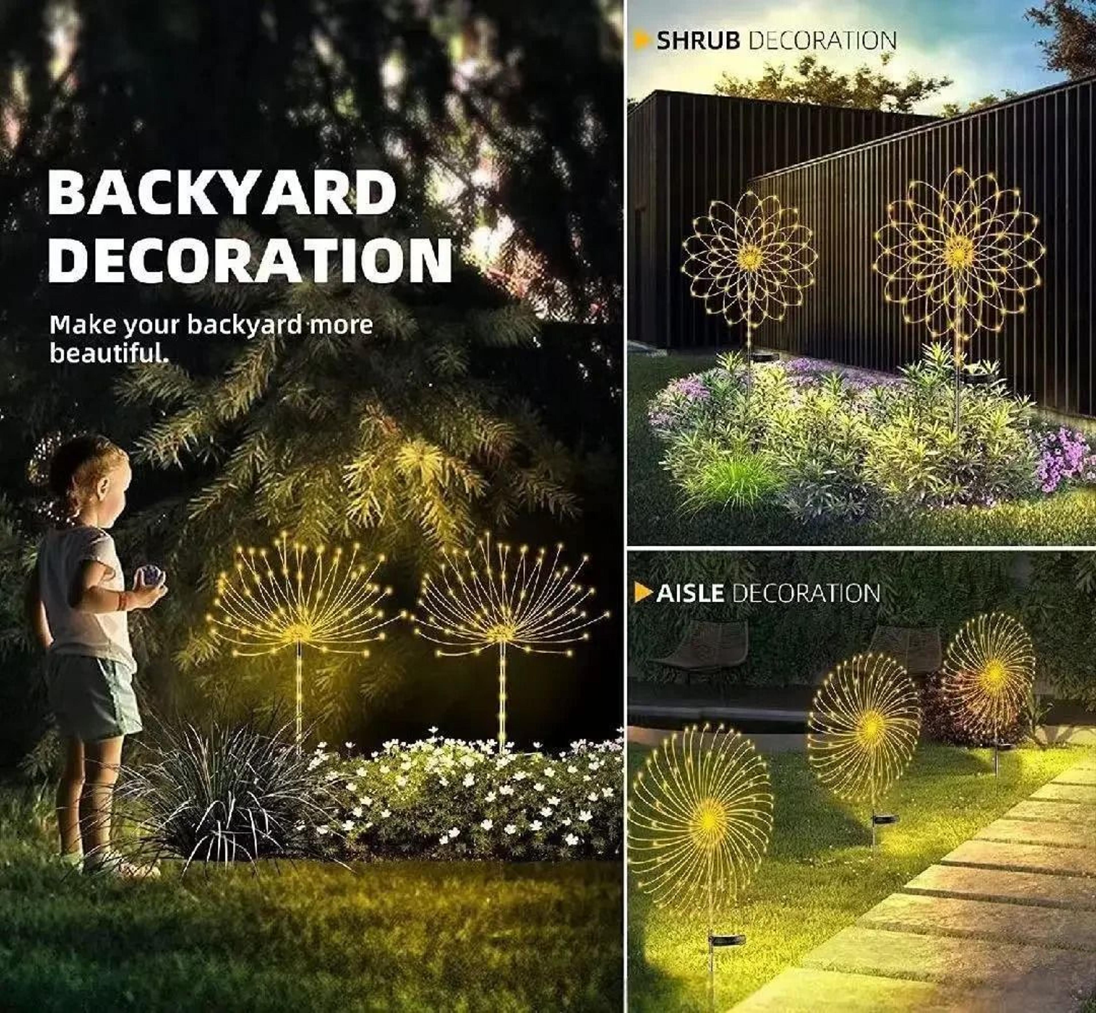 Solar Firework Garden Lights With 200 LEDs For Magical Outdoor Decor 3