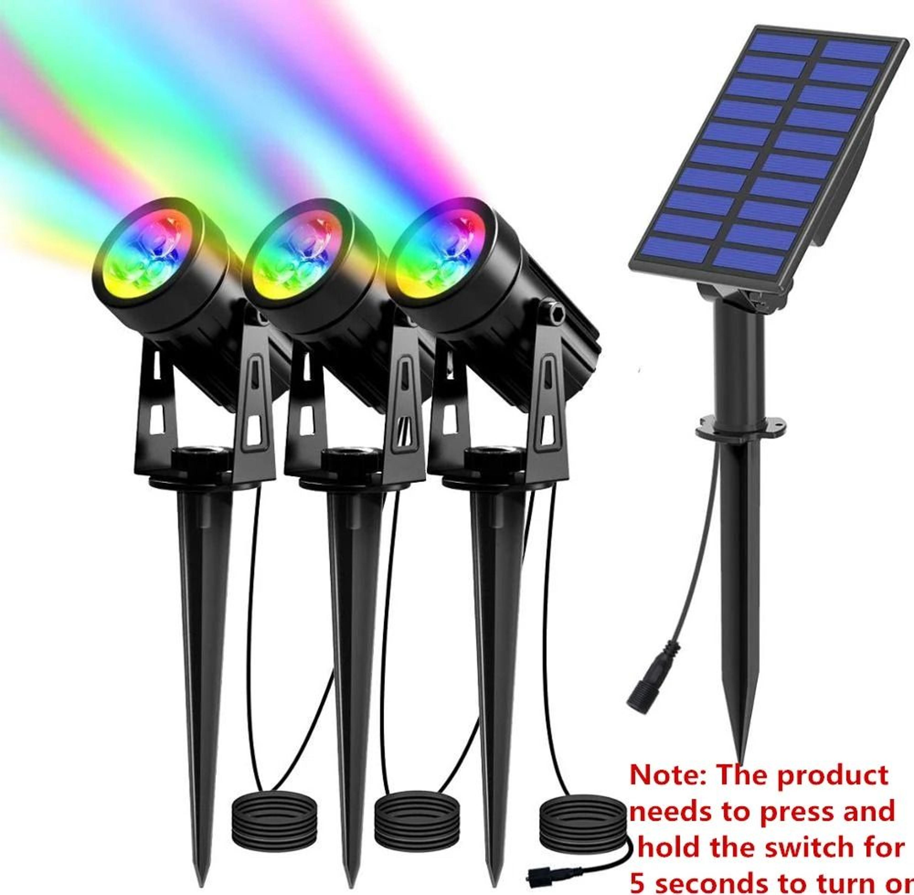 Solar Powered Outdoor Spotlight With Separate Panel For Garden Landscape Lighting 6