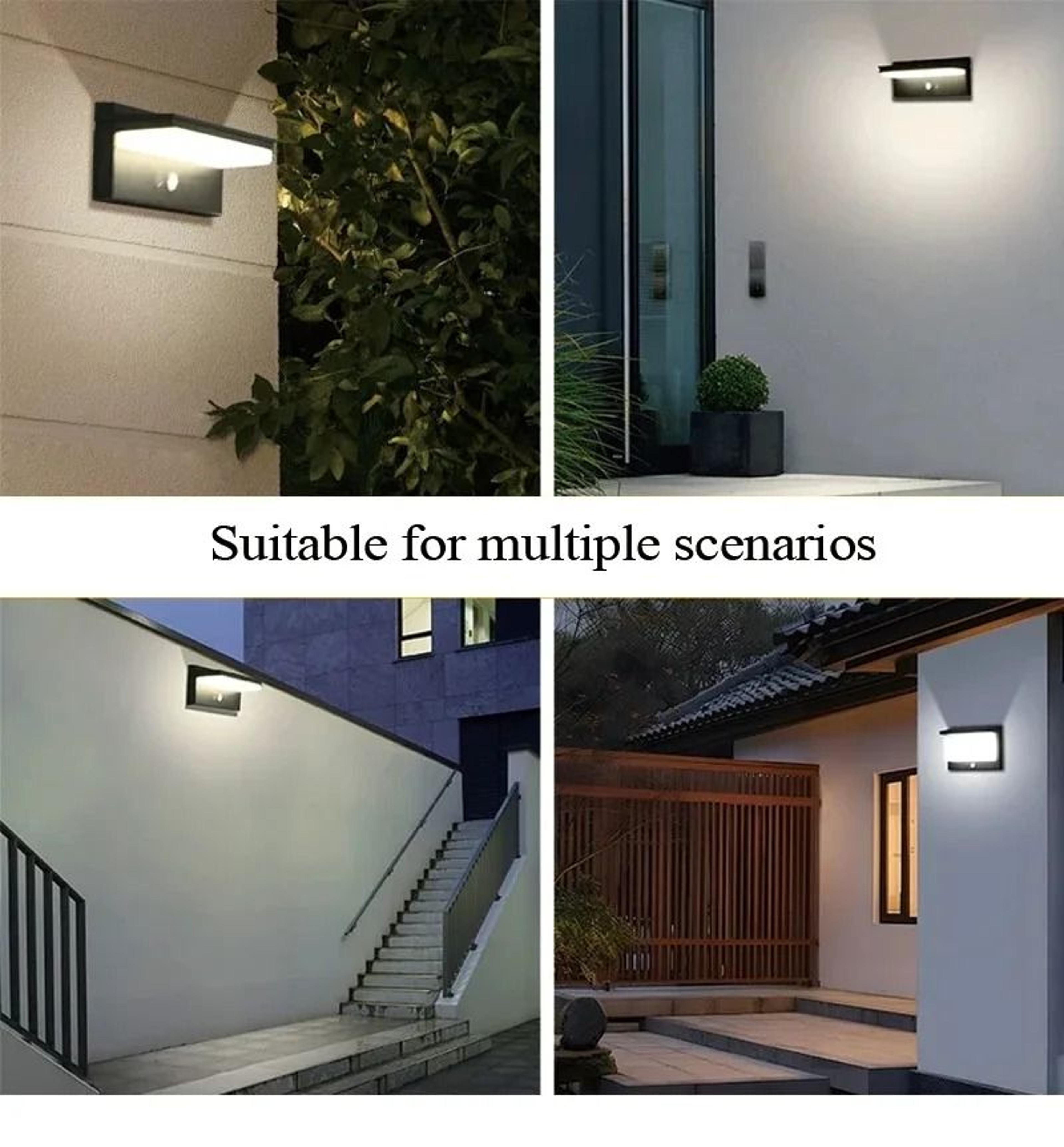Solar Motion Sensor Wall Light For Waterproof Outdoor Porch Yard Lighting 4