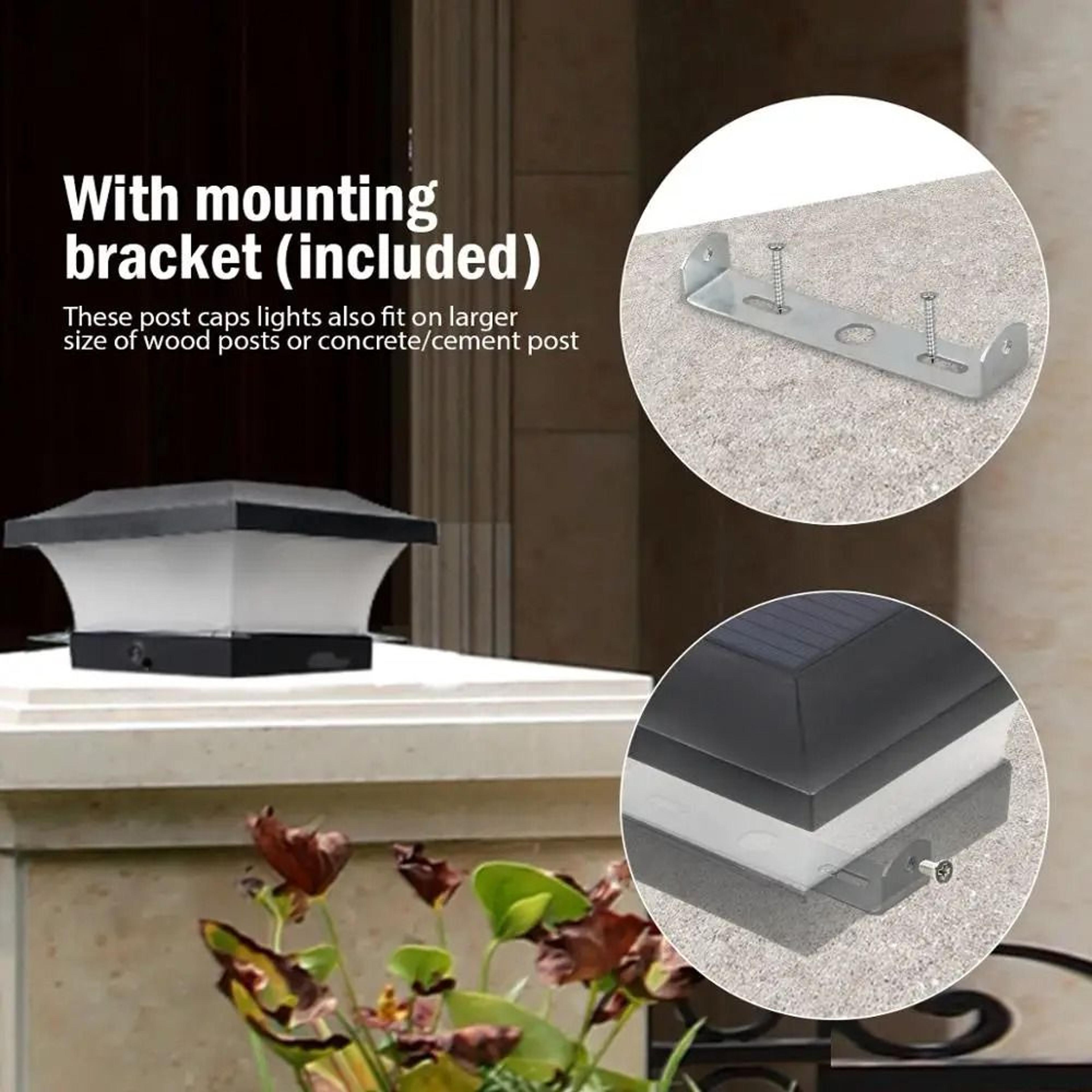 Solar Fence Lights Two Pack Waterproof Garden Wall Courtyard Outdoor Lighting 4