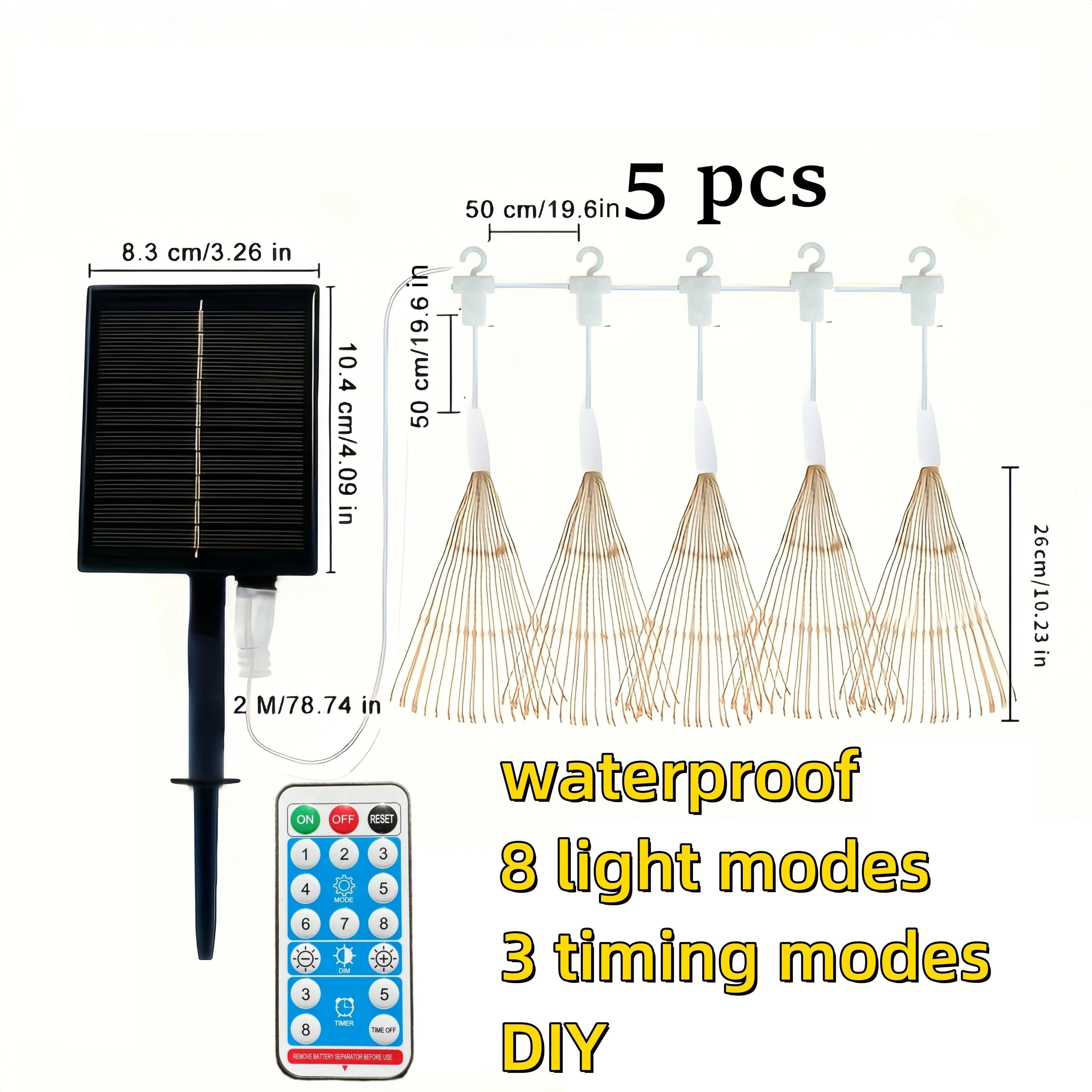 Solar Starburst Ball Lights With Remote Control Eight Modes Outdoor Decor 5
