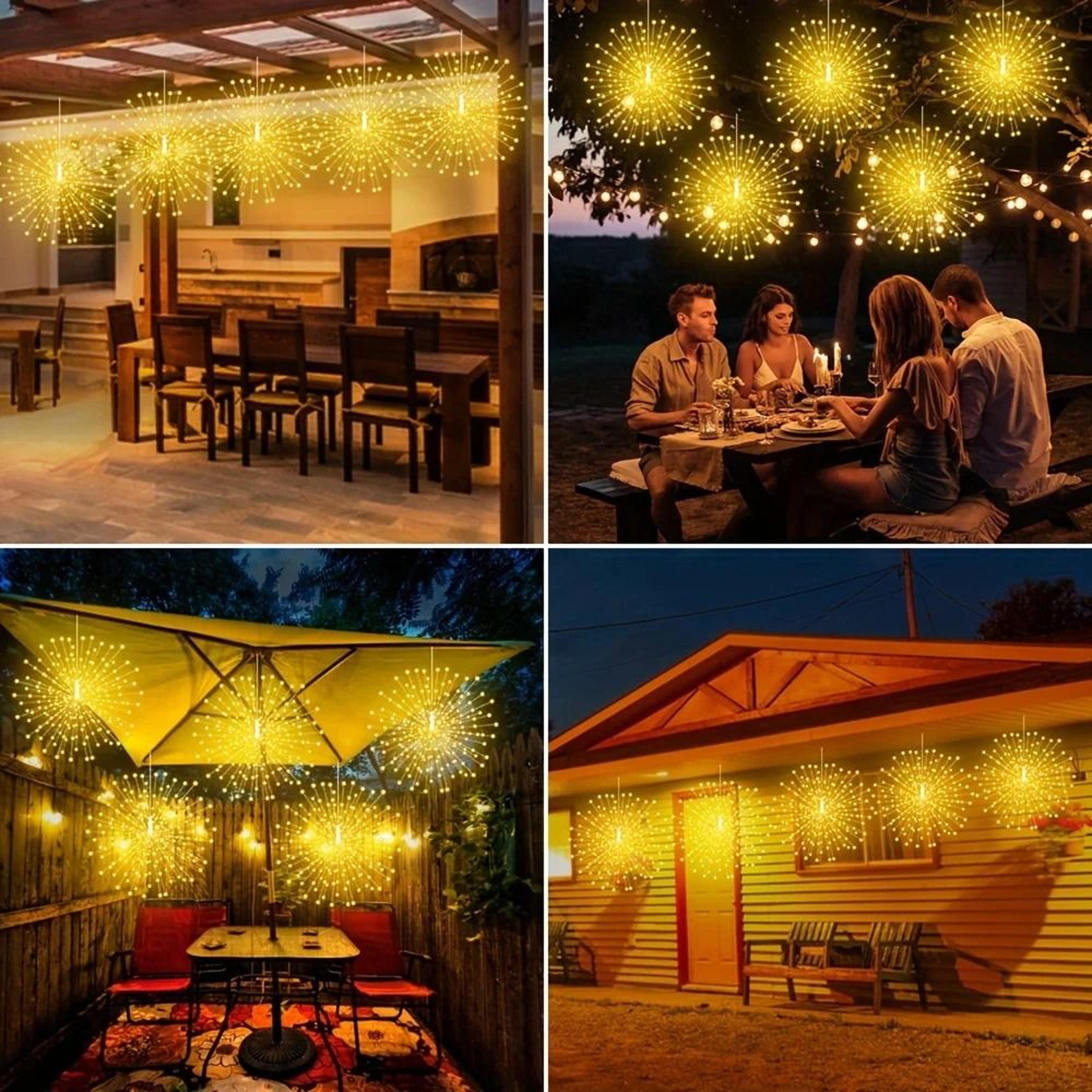 Solar Starburst Ball Lights With Remote Control Eight Modes Outdoor Decor 7