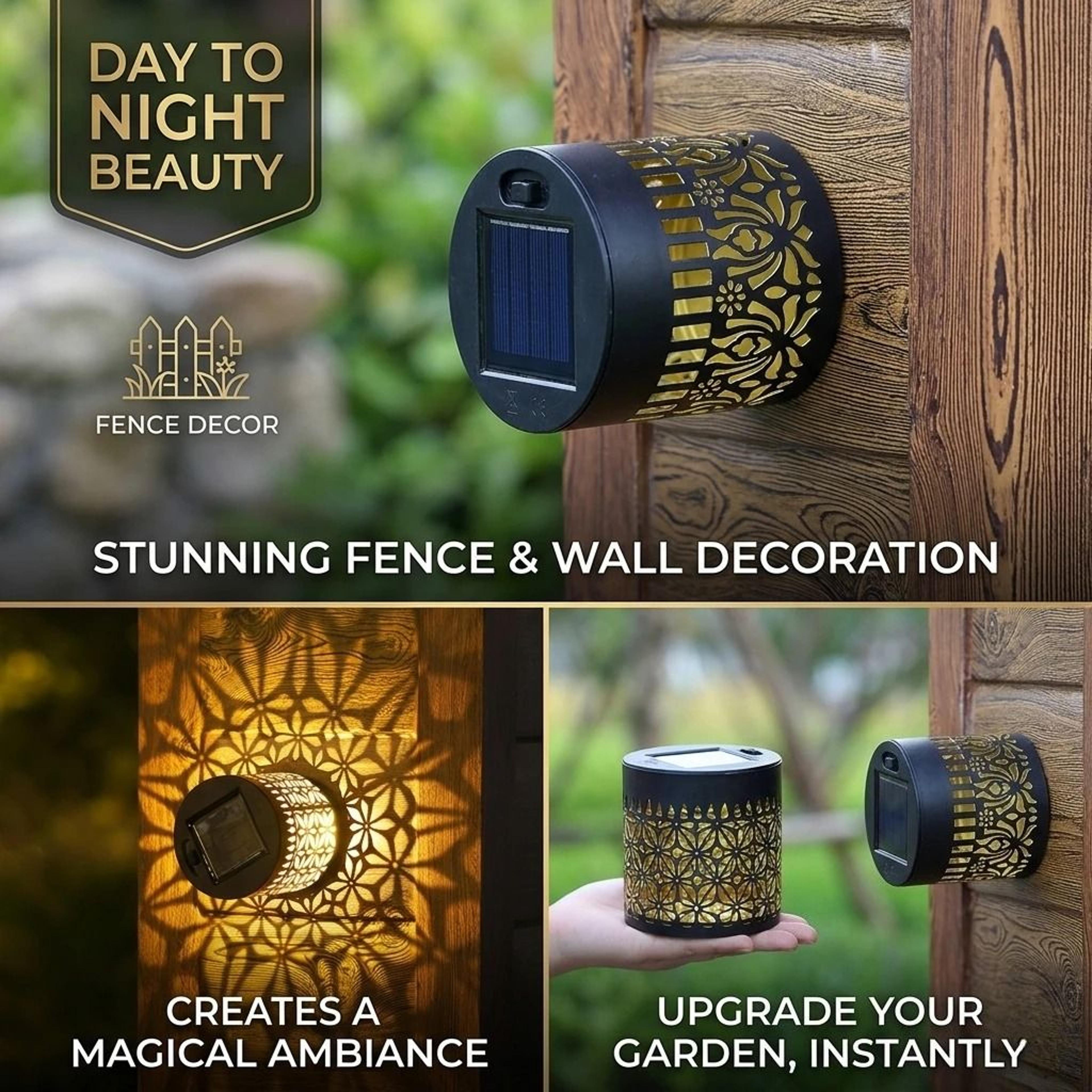 Solar Outdoor Wall Light Projects Elegant Patterns Across Gardens And Patios 18
