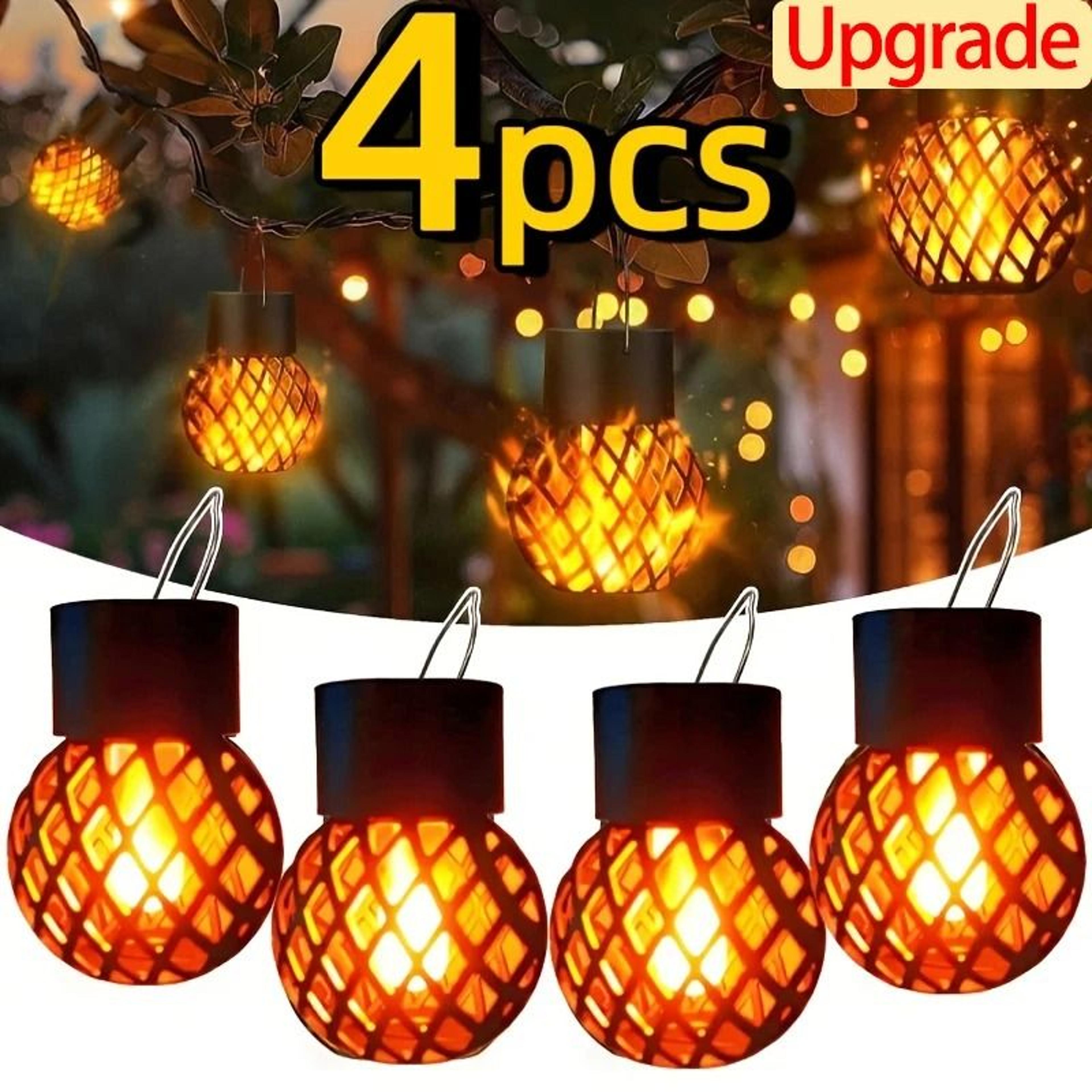 Retro Solar Flame Lantern Adds Warm Glow To Gardens Patios Pathways 2