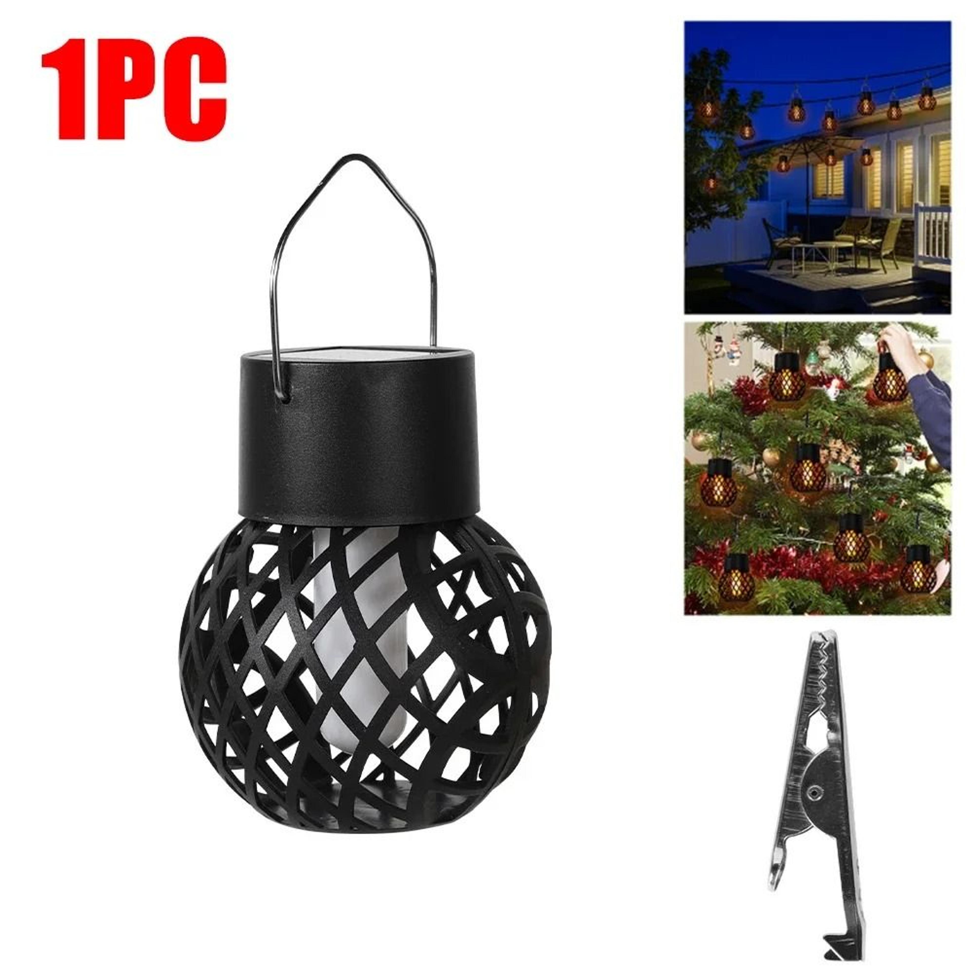 Solar Hanging Flame Lantern Creates Warm Waterproof Glow For Gardens Patios 1