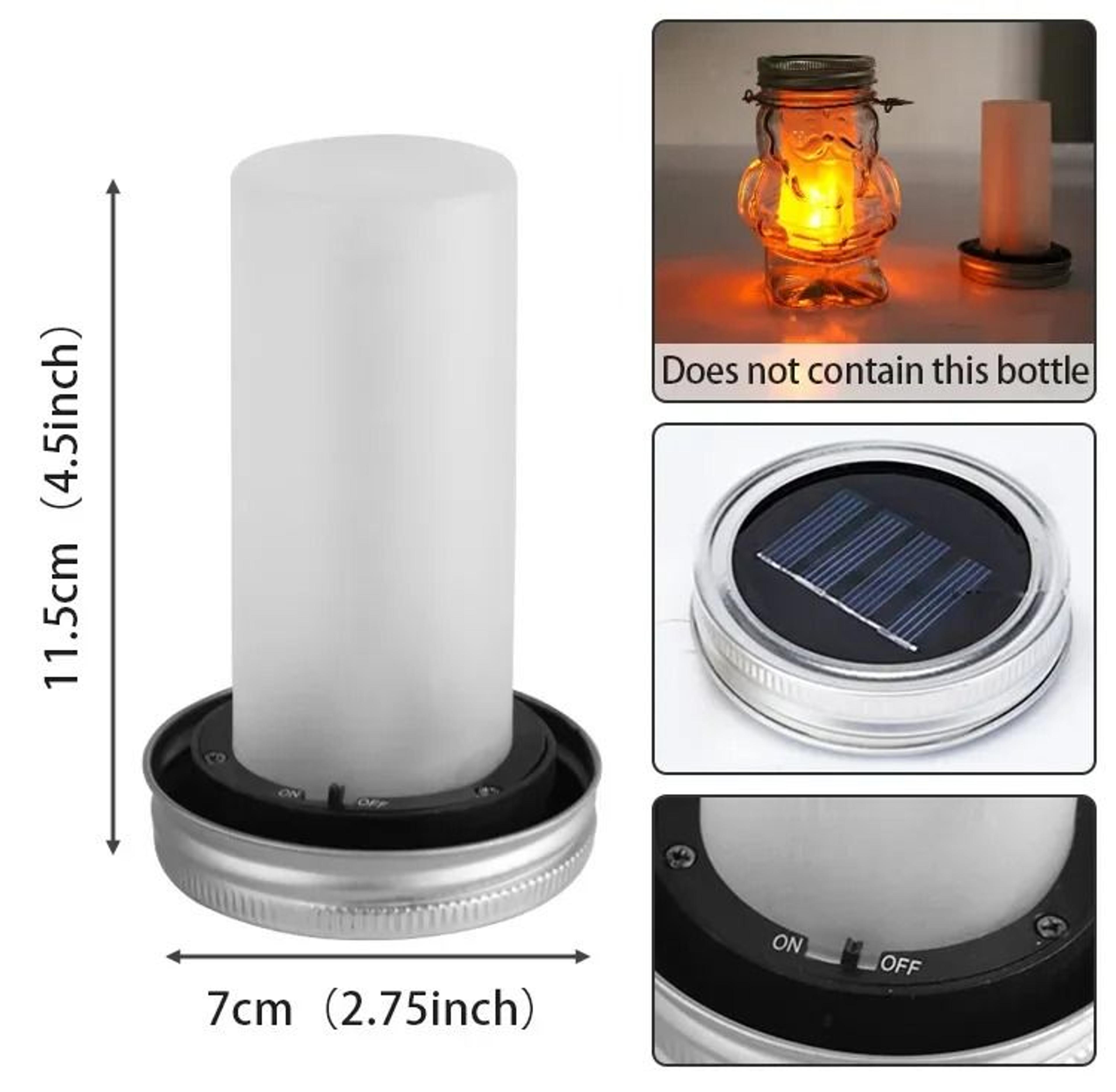 Solar Mason Jar Flame Lantern Adds Warm Glow To Gardens Patios 2