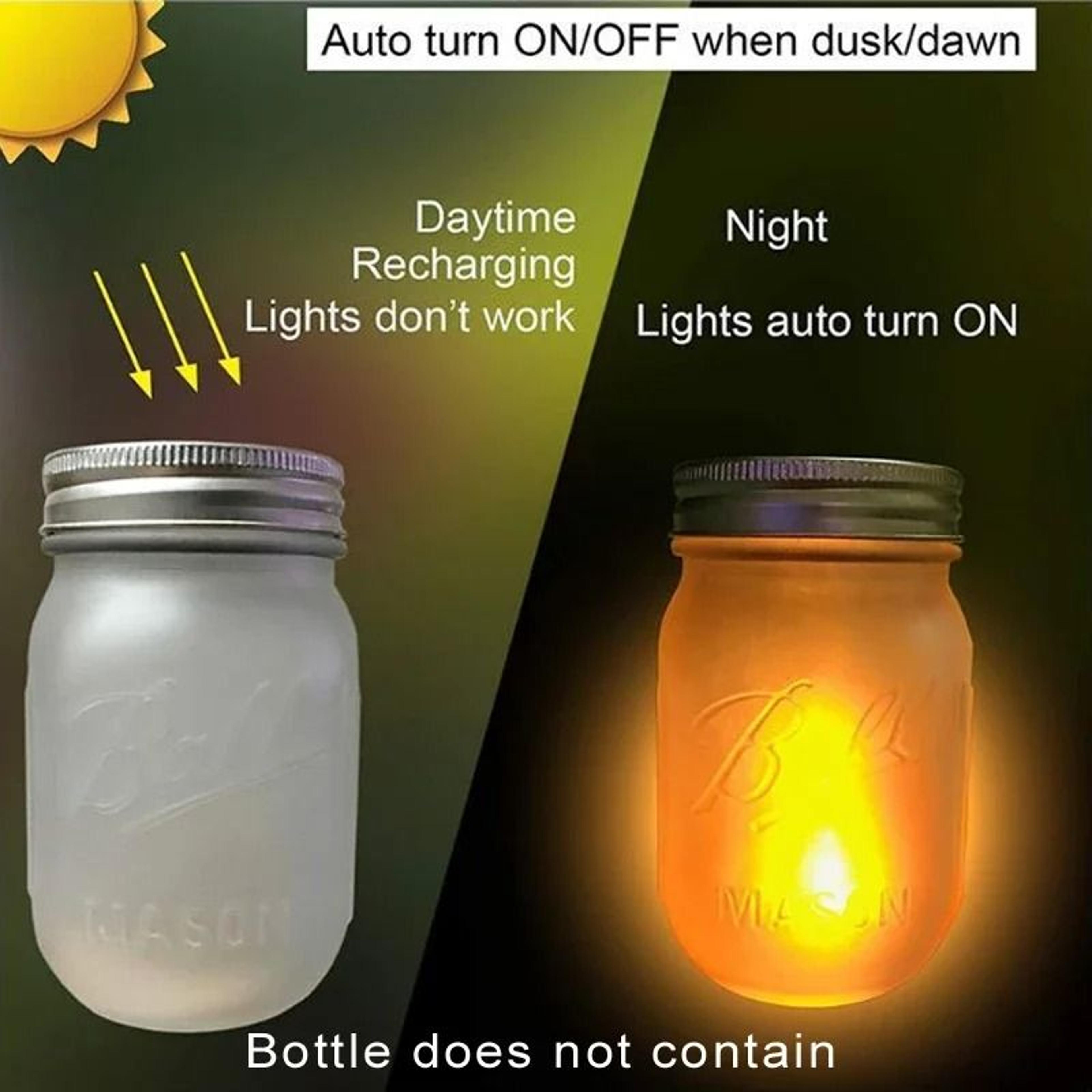 Solar Mason Jar Flame Lantern Adds Warm Glow To Gardens Patios 7