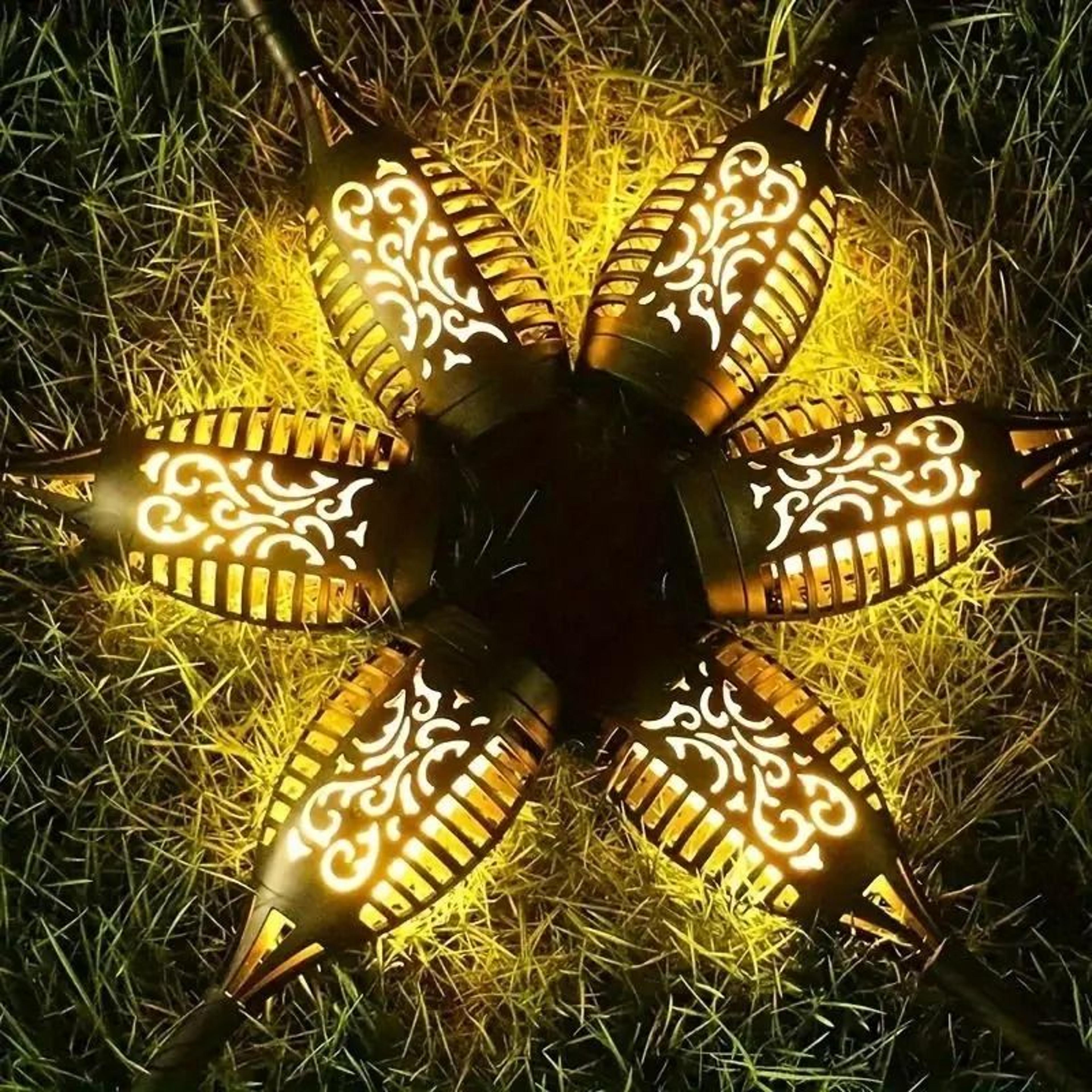 Solar Flame Torch Lights Create Flickering Glow For Gardens Paths Patios 3