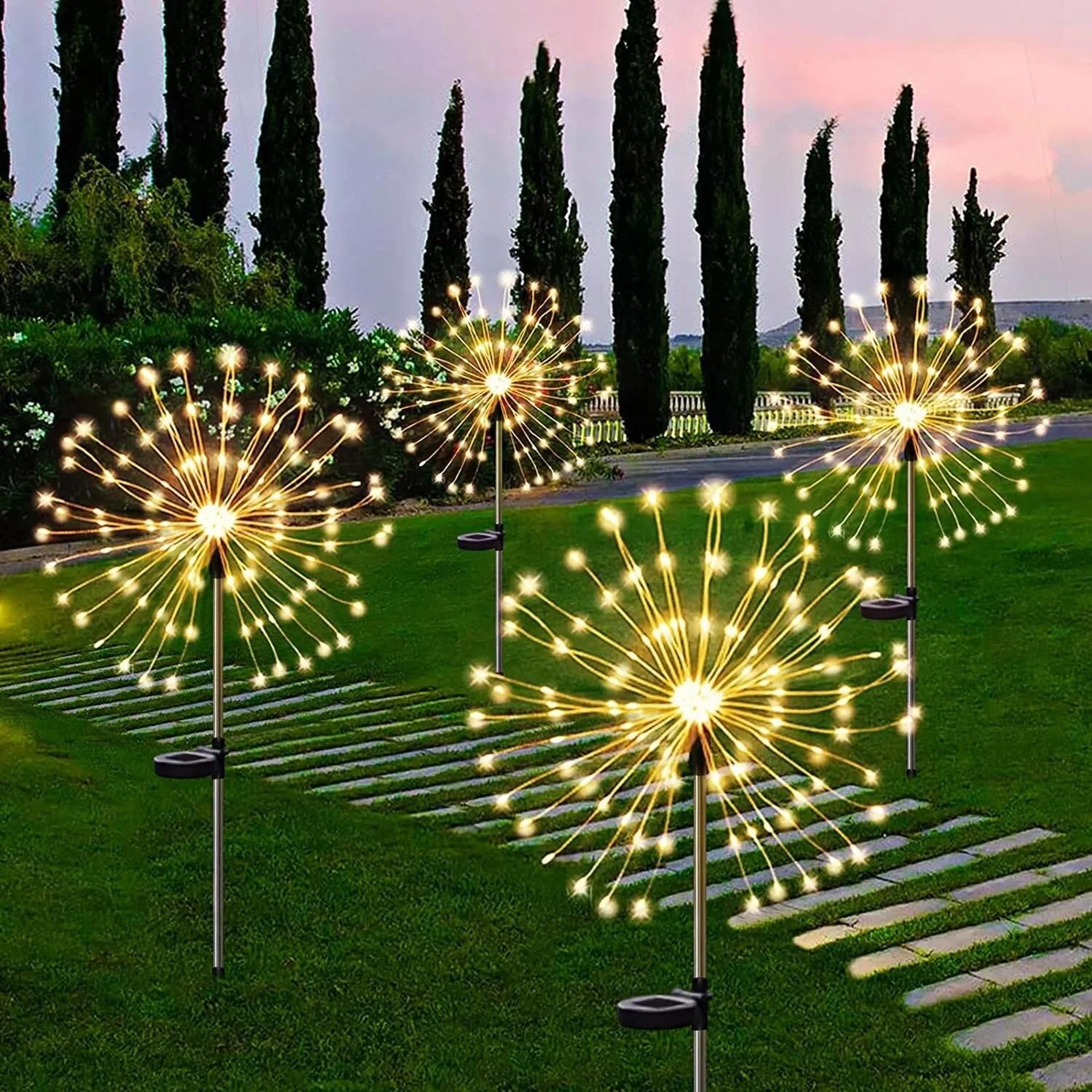 Solar Firework Garden Stake Lights Create Sparkling Outdoor Displays Every Night 0