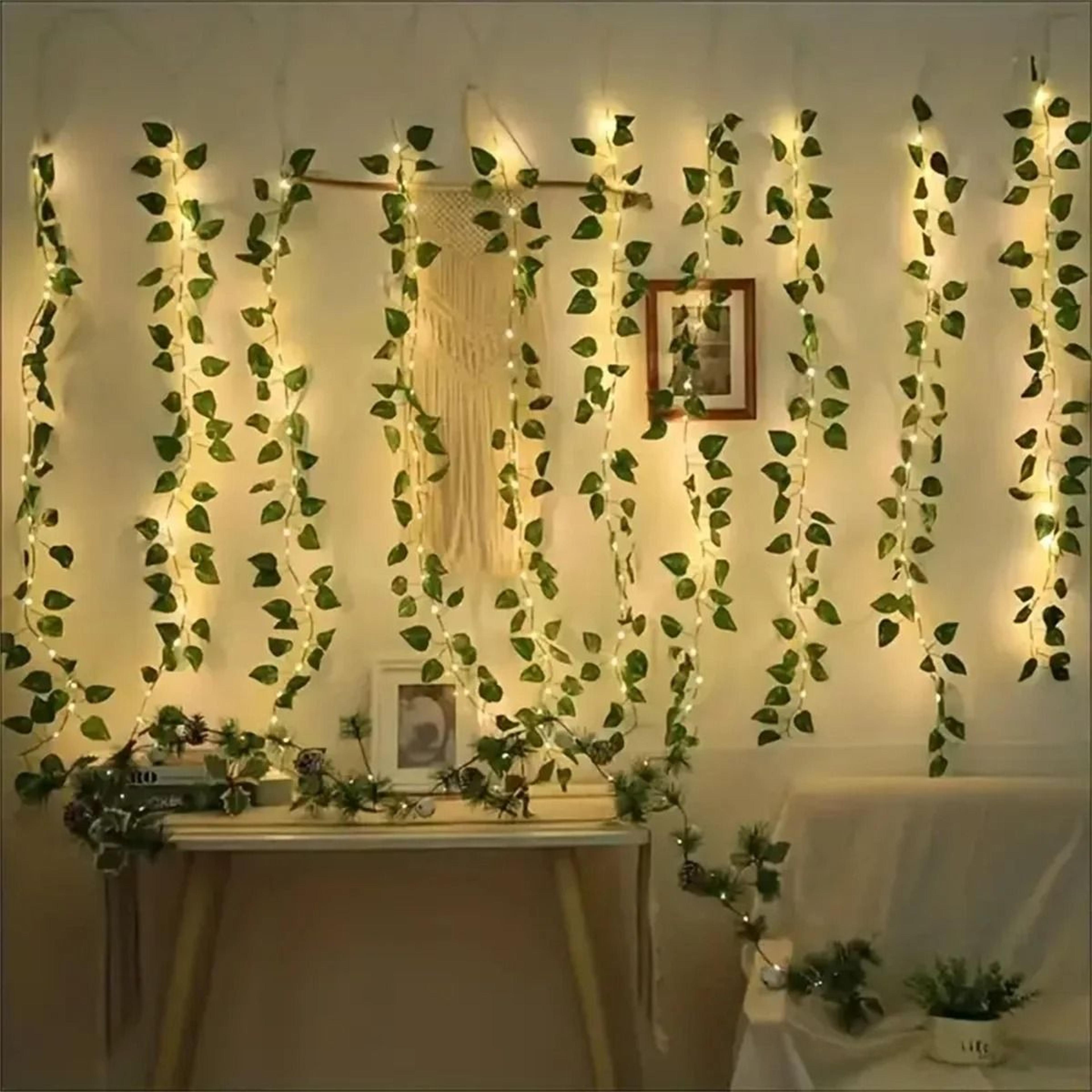 Green Leaf LED String Lights Create Warm Wedding Holiday Garden Ambience 7