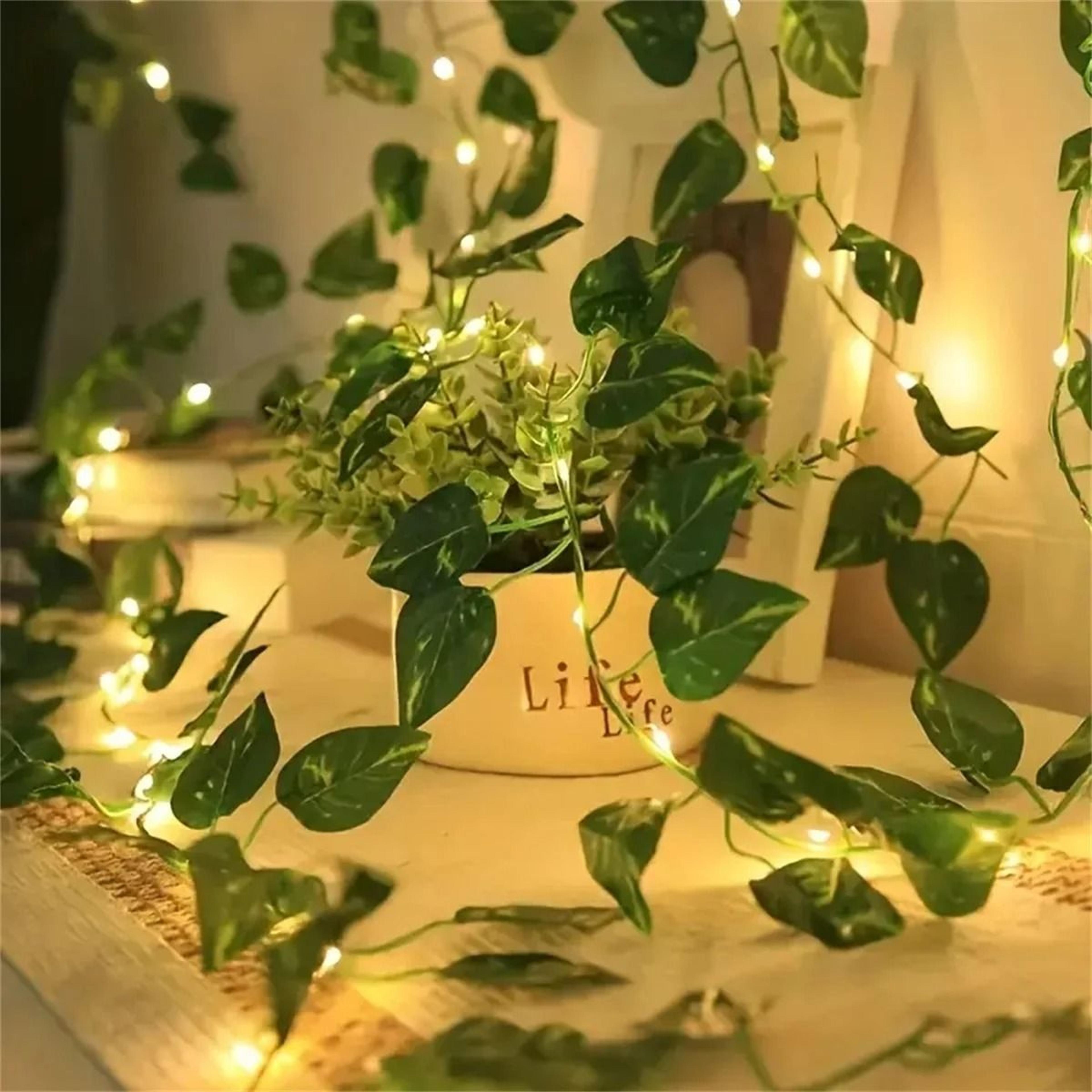 Green Leaf LED String Lights Create Warm Wedding Holiday Garden Ambience 0