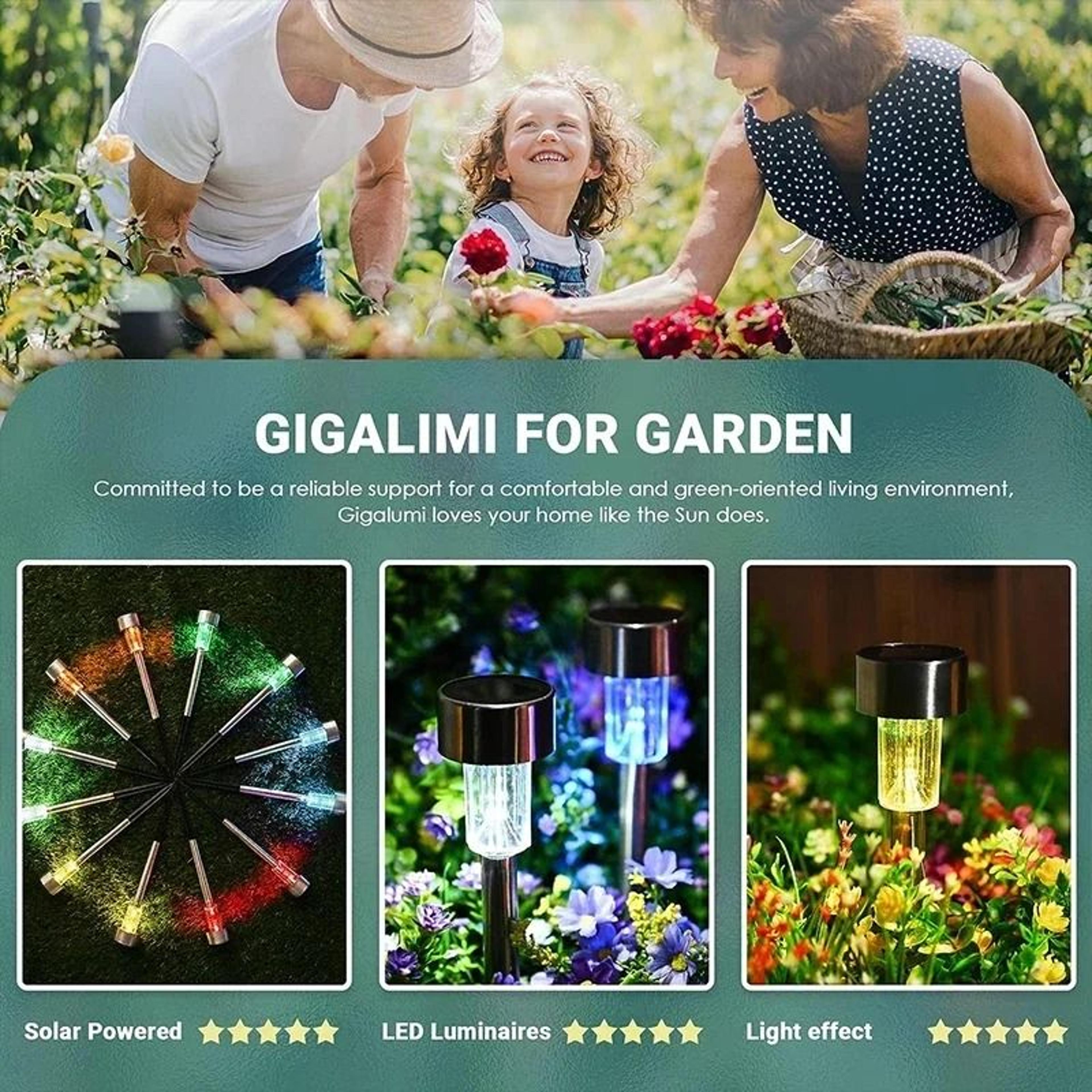 Solar Garden Lantern Pathway Lights Brighten Yards Lawns Walkways Patios Nightly 6