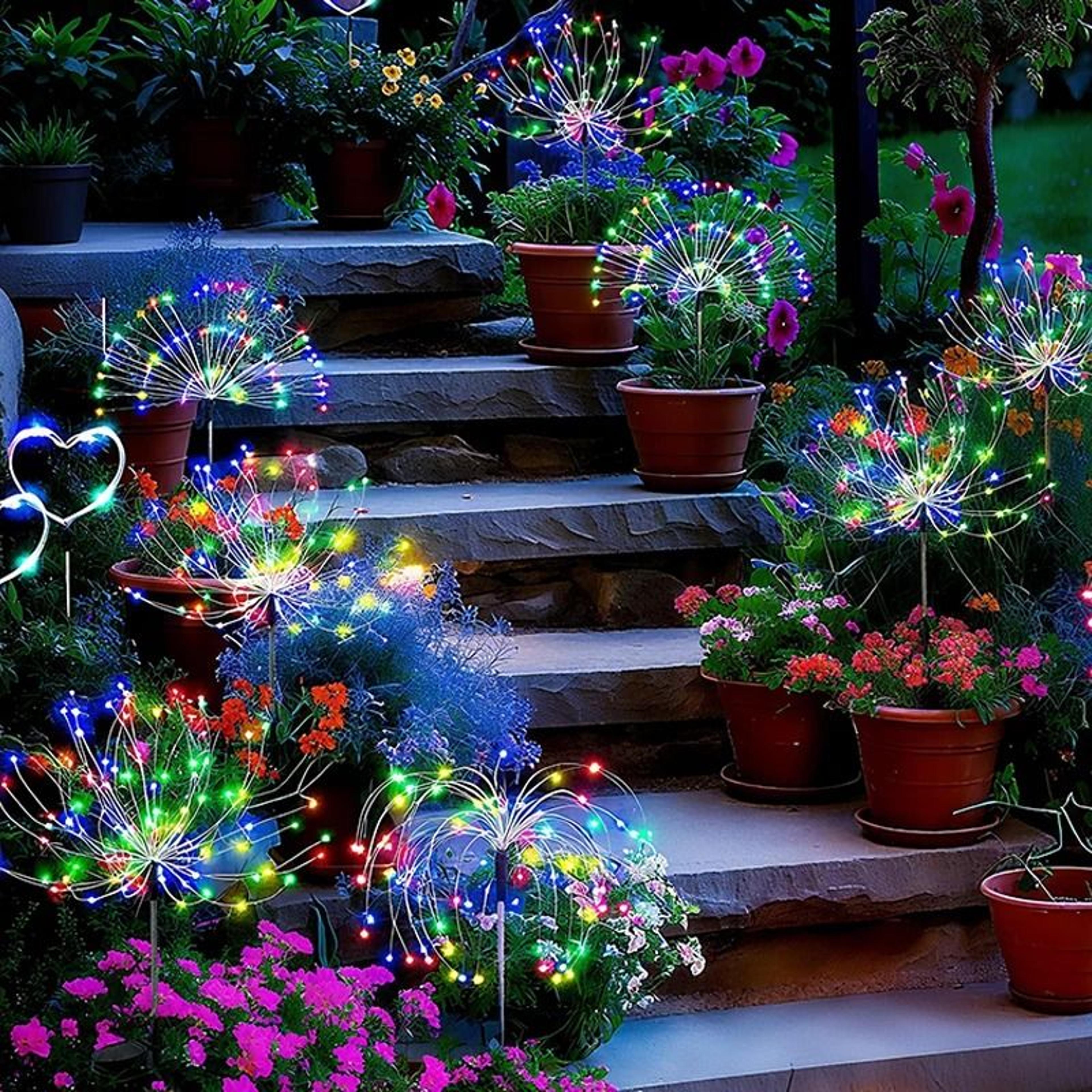 Solar Firework Garden Stake Lights Create Sparkling Outdoor Displays Every Evening 0