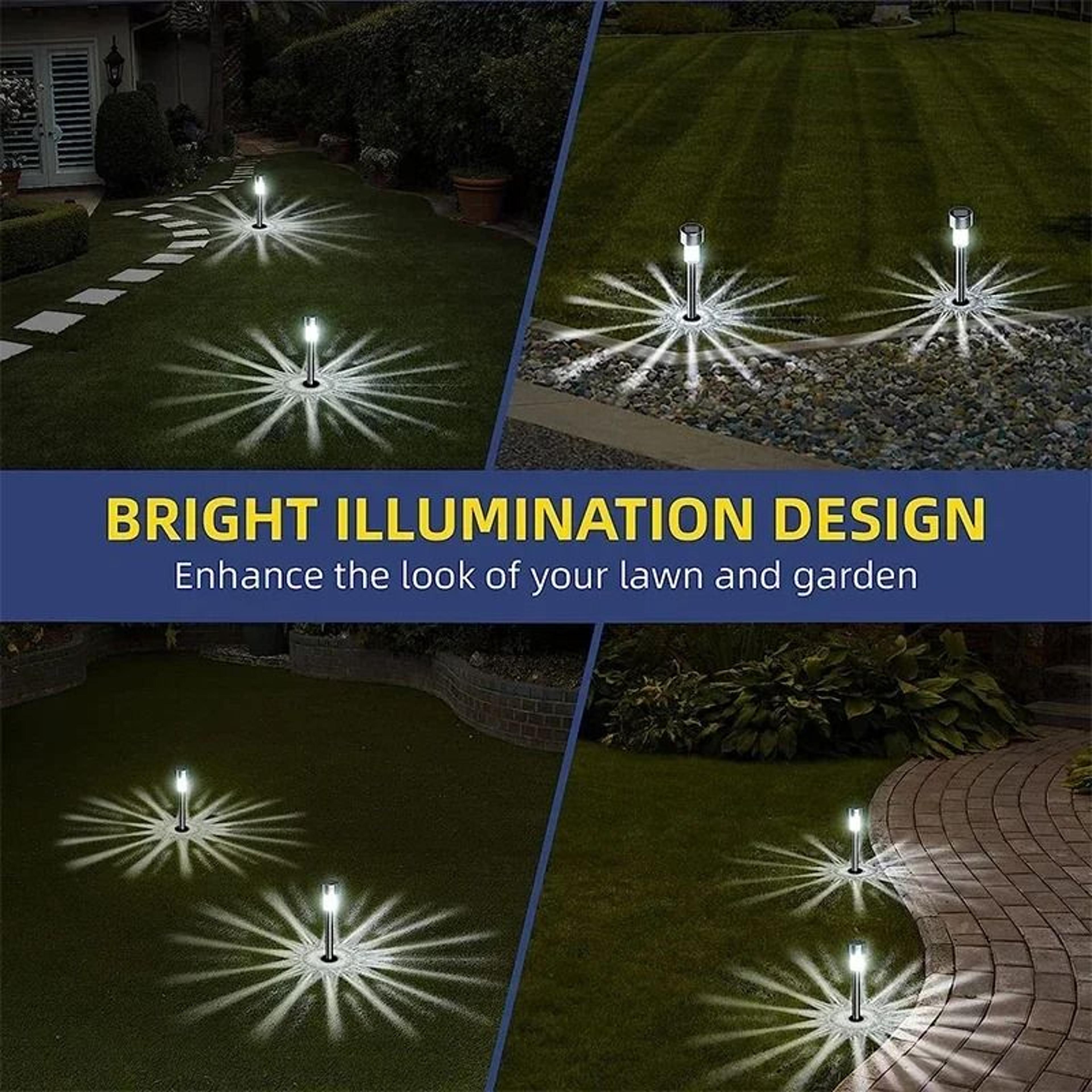 Solar Garden Lantern Pathway Lights Brighten Yards Lawns Walkways Every Night 8