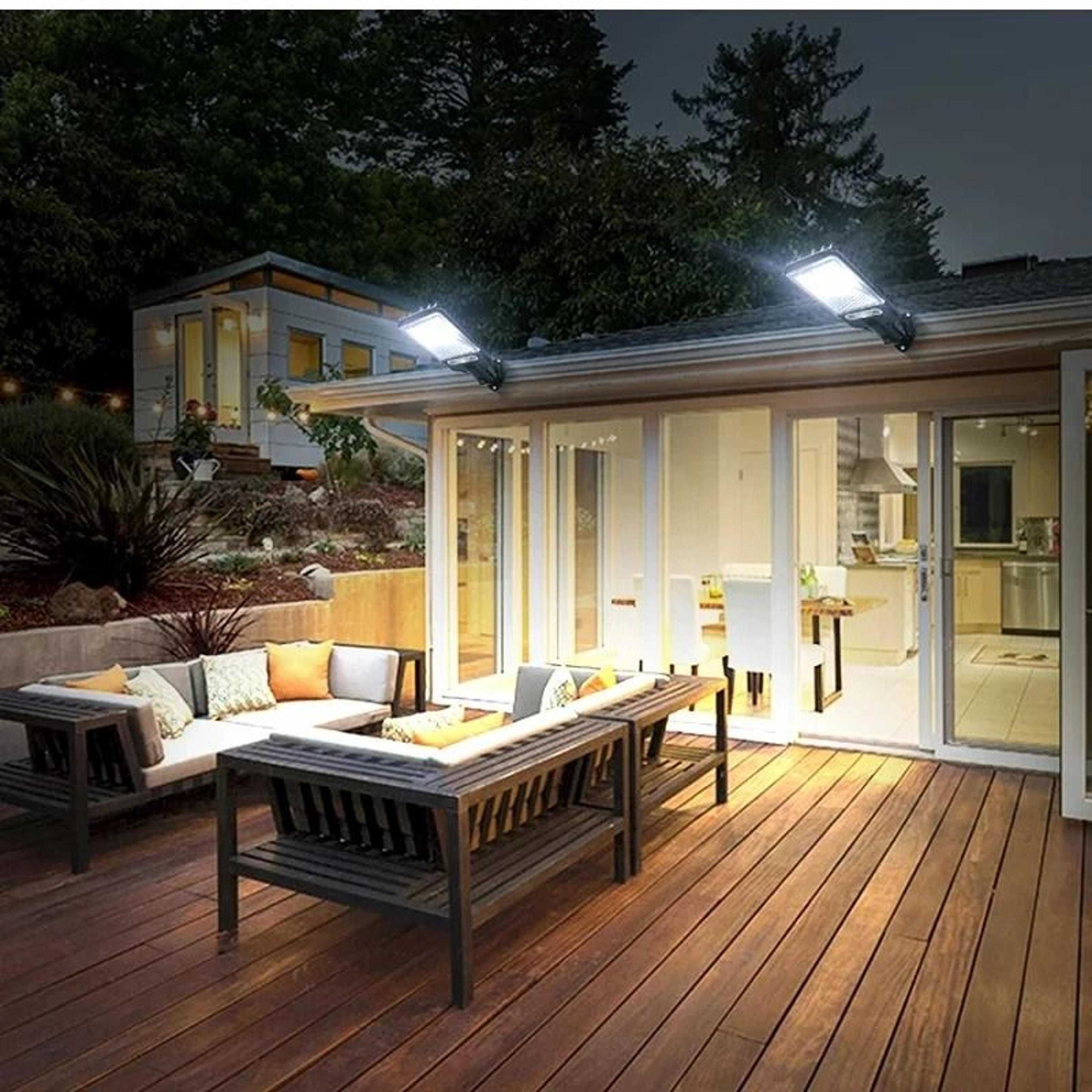 Solar Motion Sensor Street Light Delivers Wide Security Illumination Outdoors Automatically 4