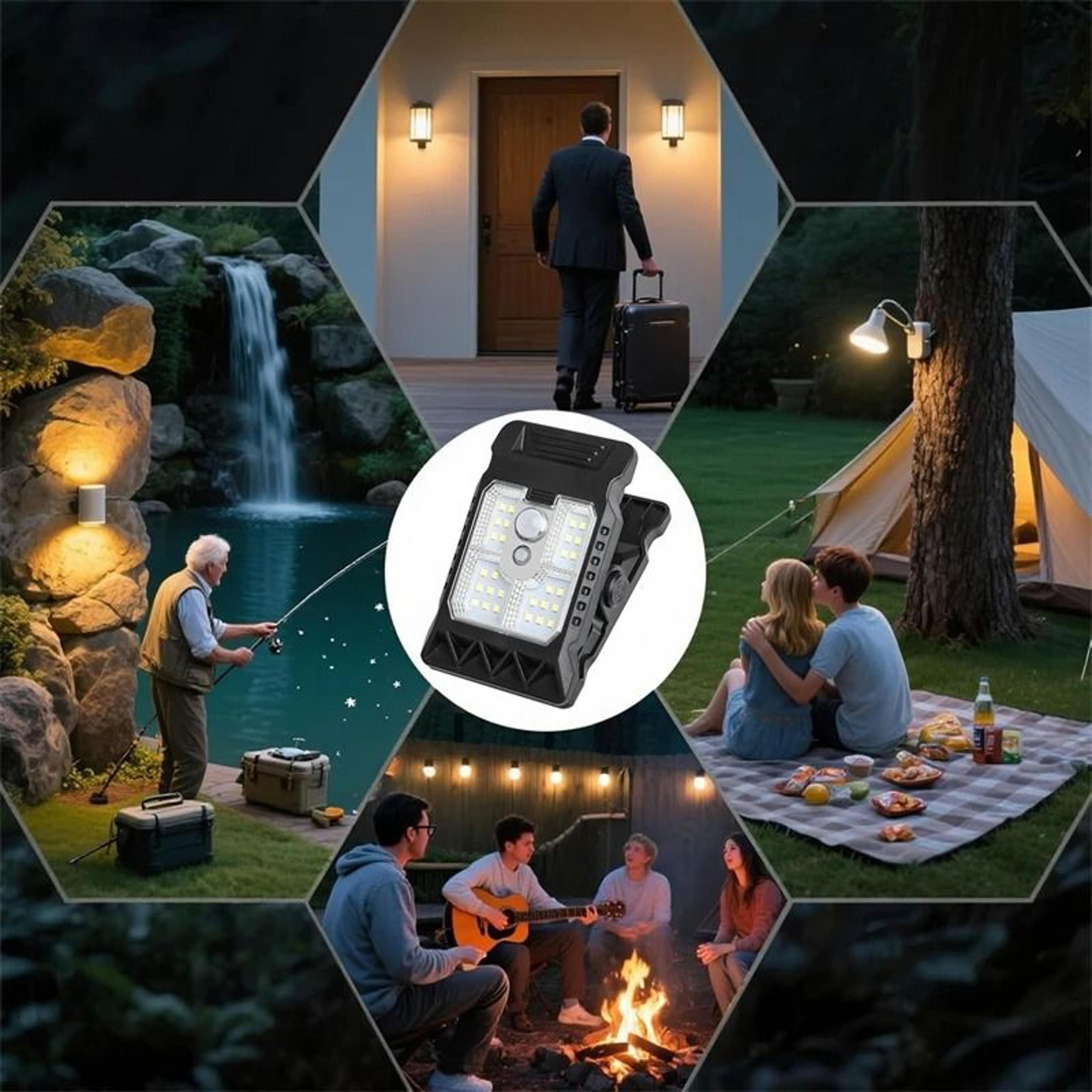 Solar Clip Motion Sensor Light For Easy Outdoor Garden Camping Illumination 2