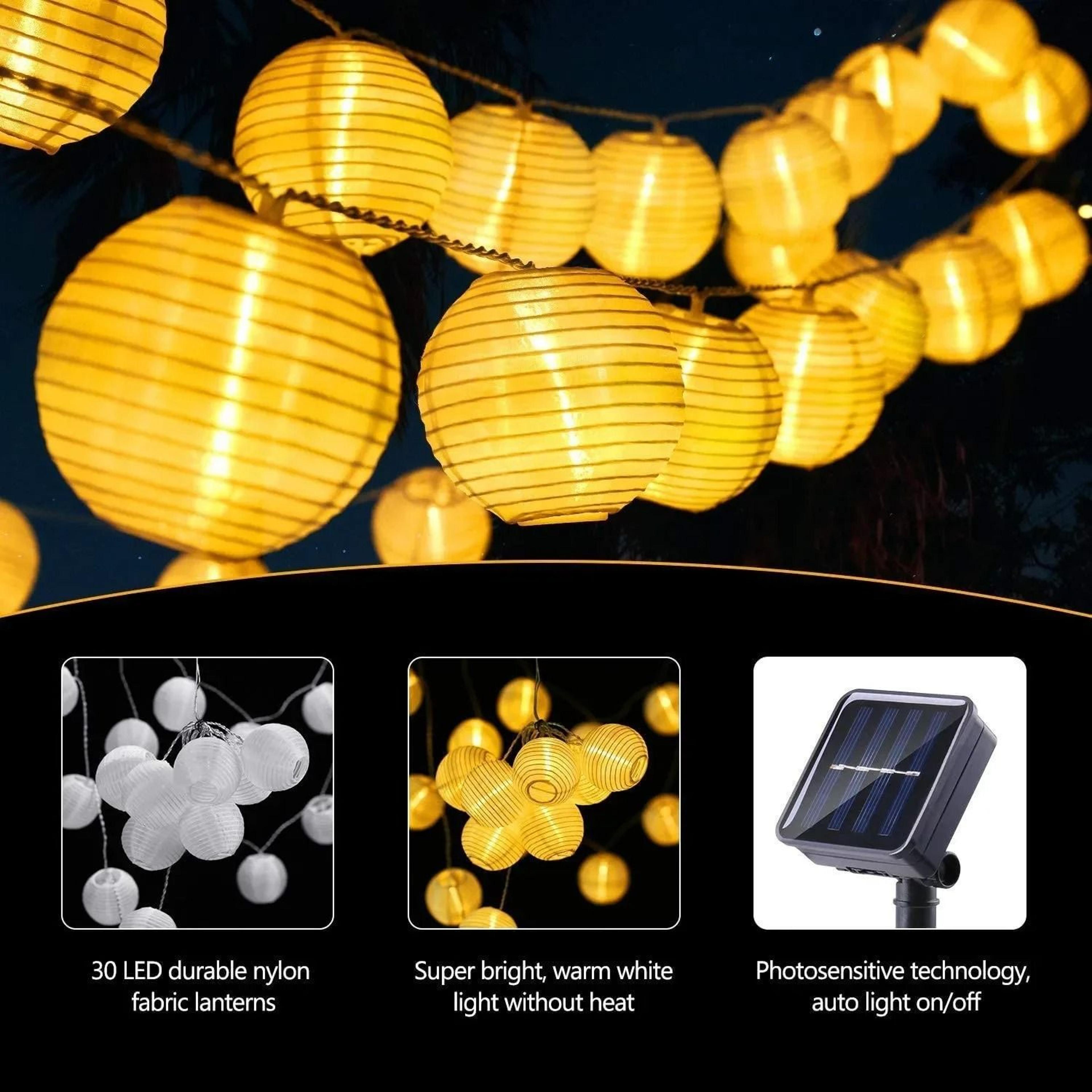 Solar Lantern String Lights For Warm Waterproof Outdoor Garden Patio Decor 6