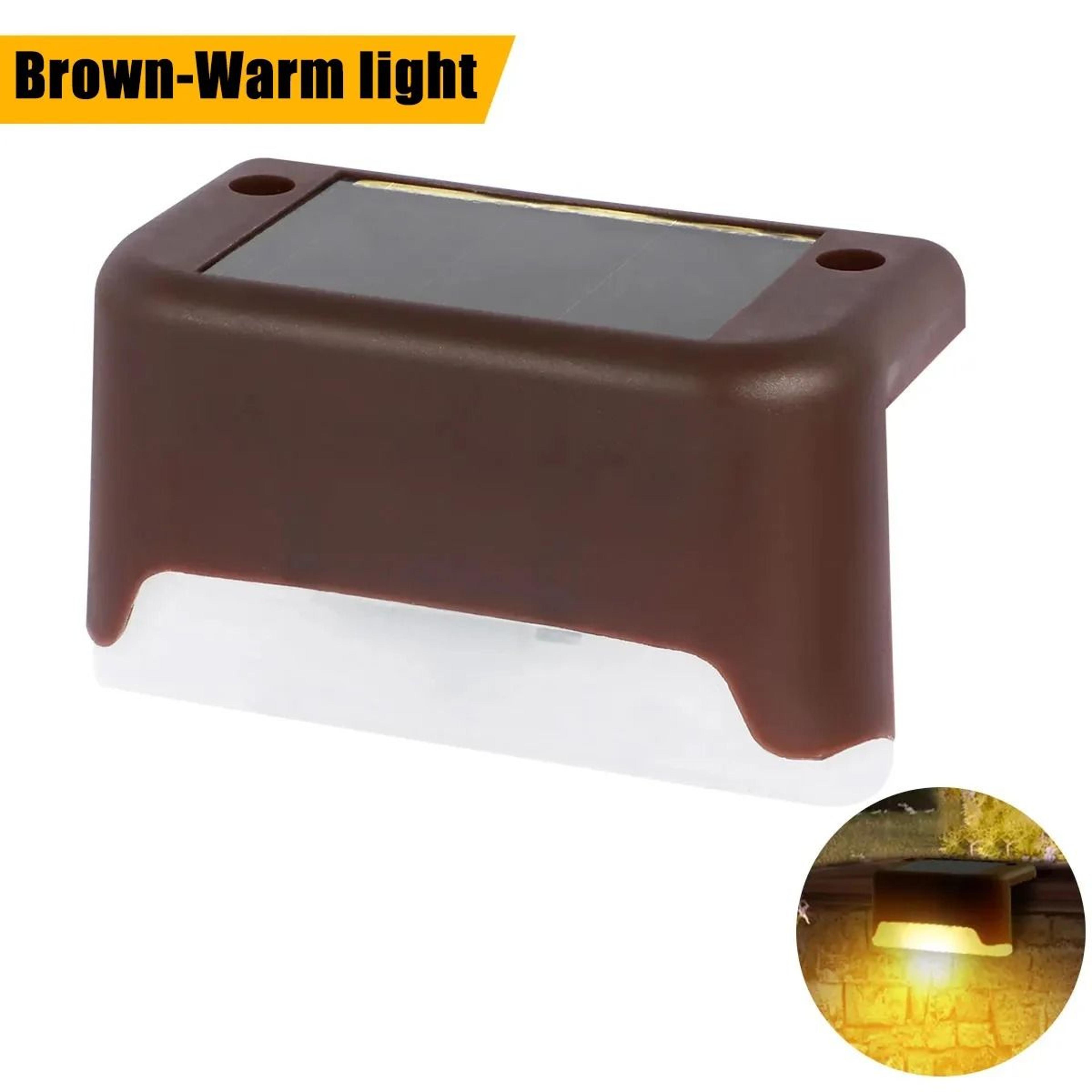 Warm White Solar Step Lights For Safe Outdoor Stair Patio Fence 3