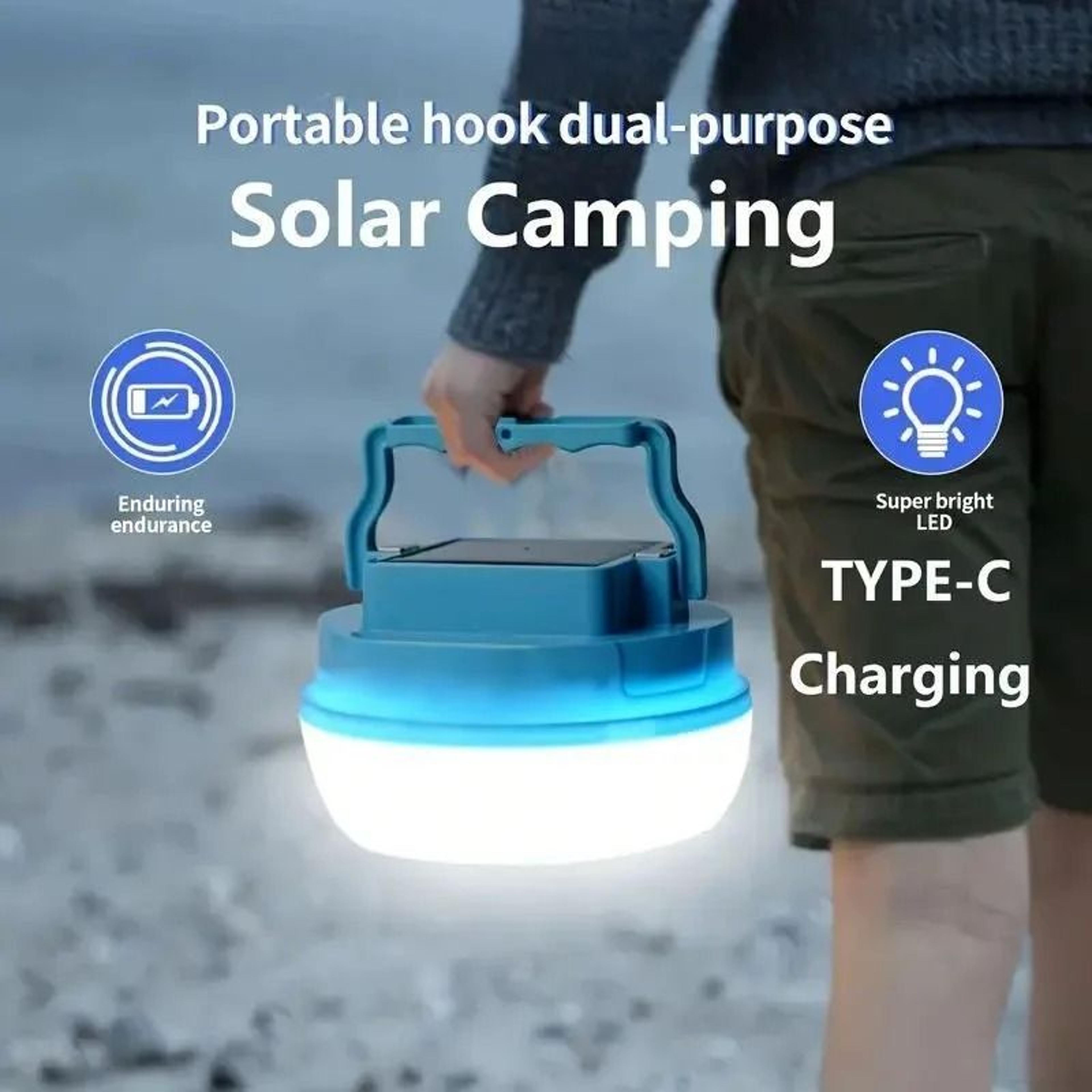 Solar Magnetic Camping Light With Hook For Hands Free Outdoor Lighting 0