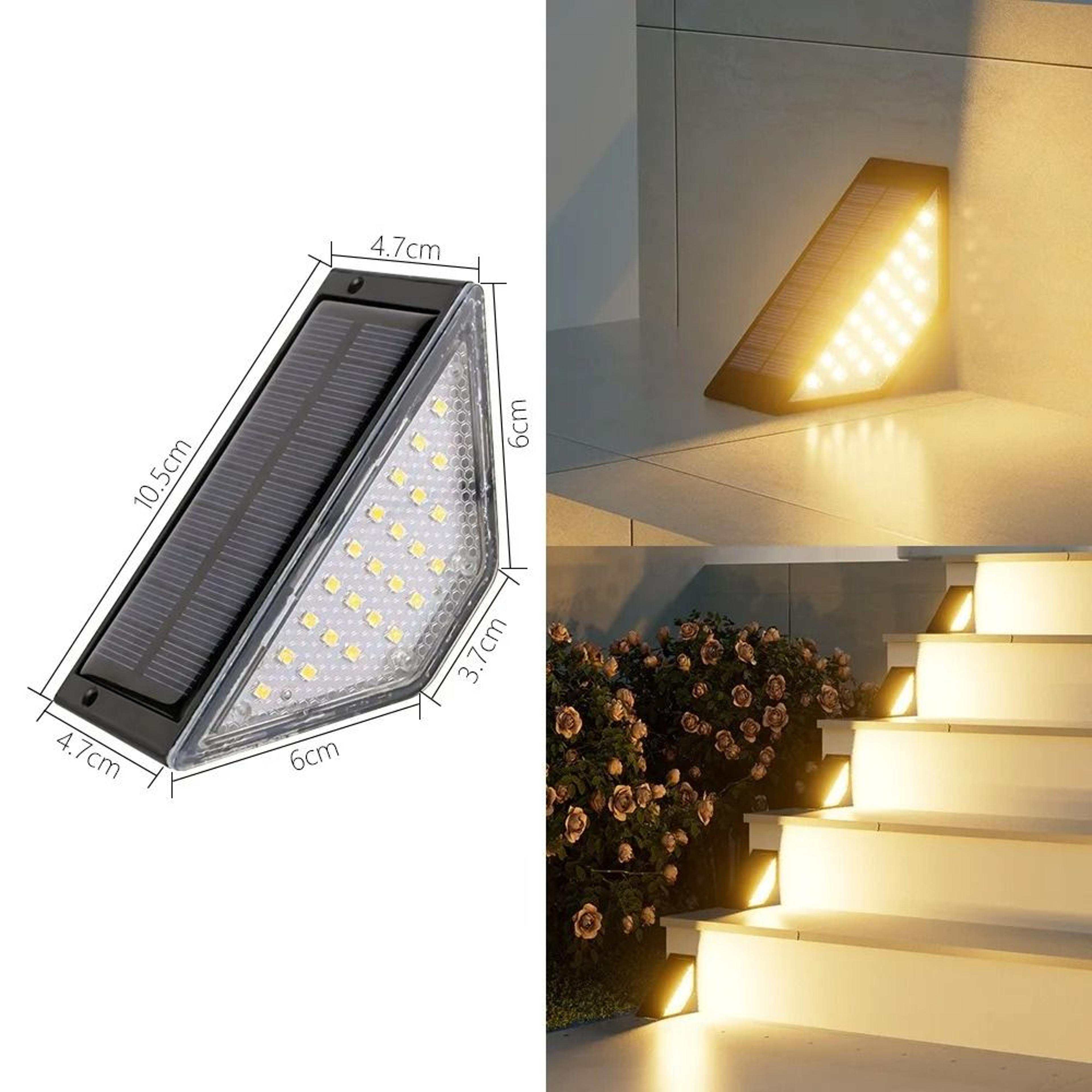 Solar Triangle Step Lights For Waterproof Outdoor Stair Pathway Illumination Decor 0