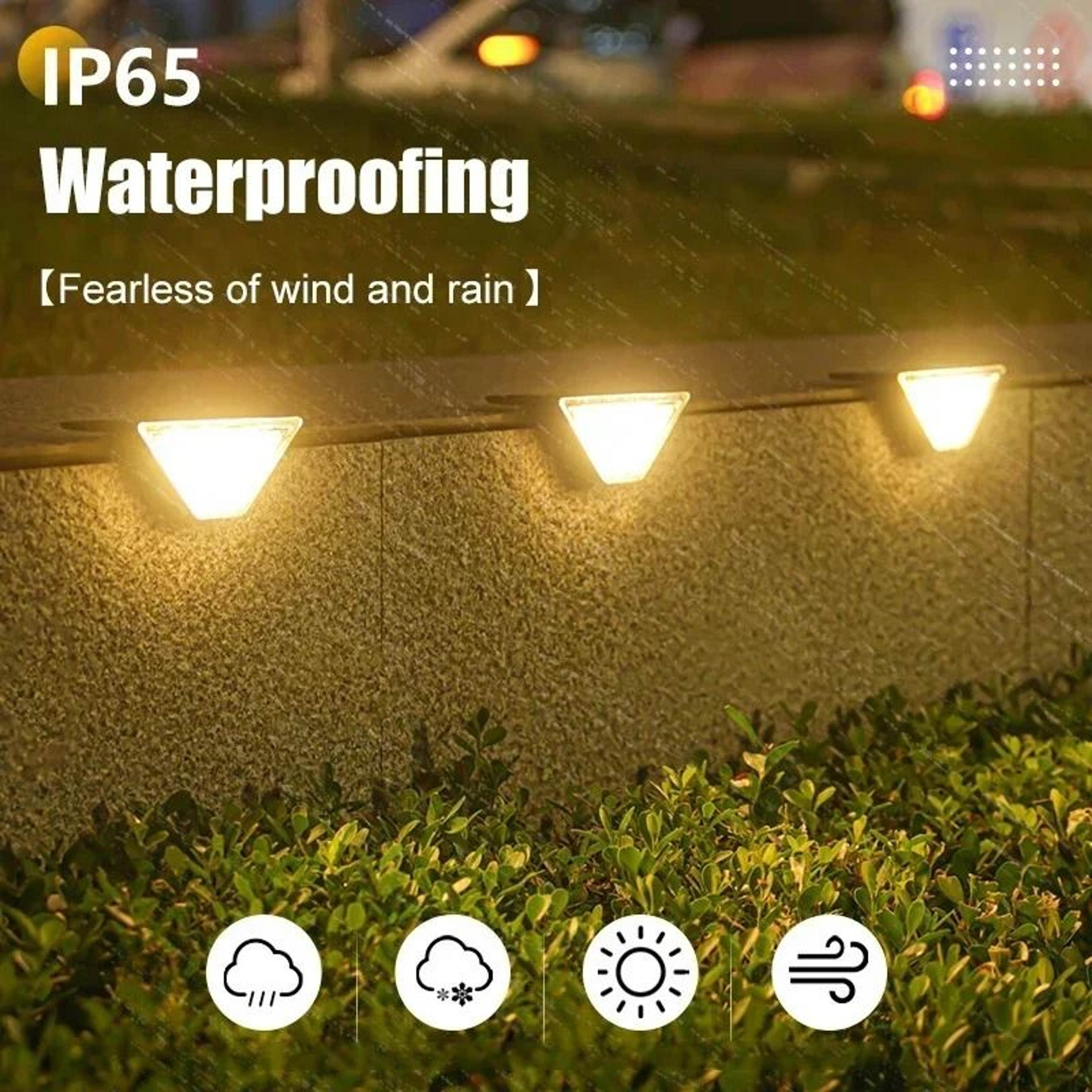 Solar Triangle Step Lights For Waterproof Outdoor Stair Pathway Illumination Decor 7