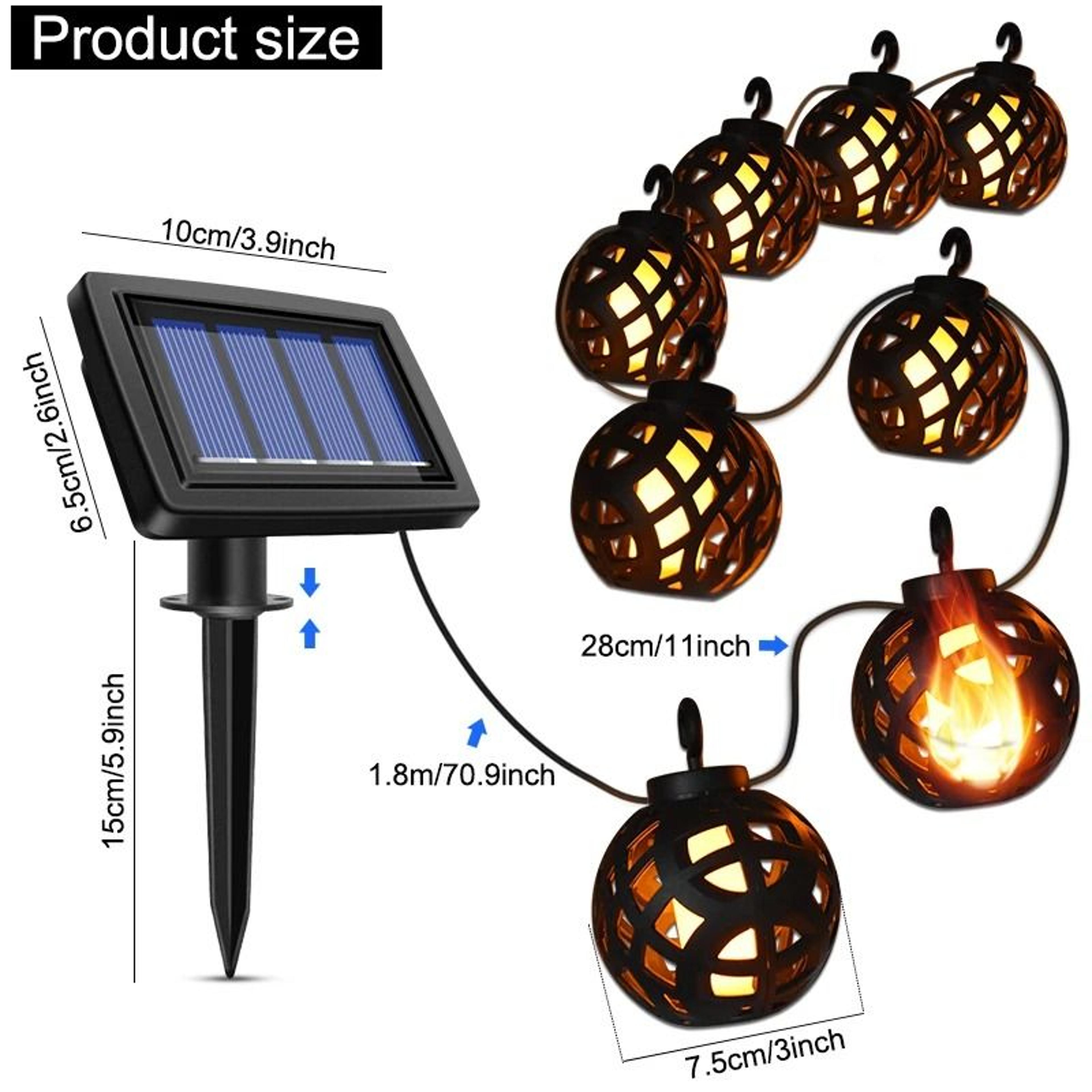 Solar Flame String Lights For Warm Patio Garden Yard Ambience Decor 1
