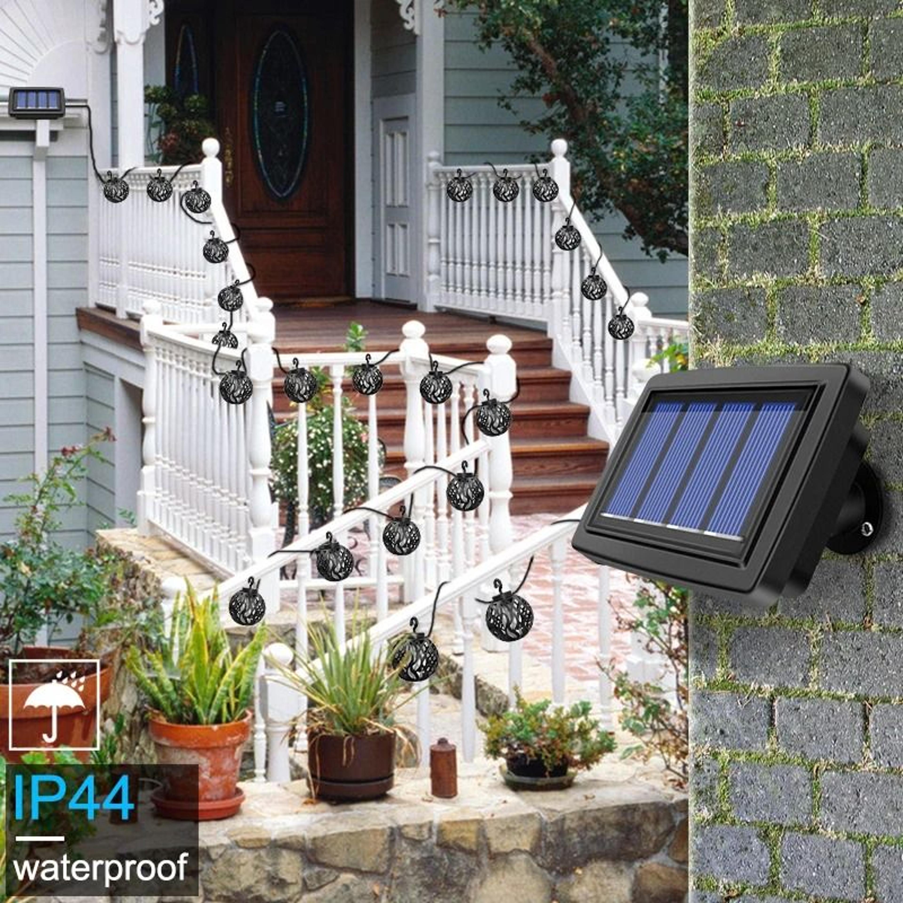 Solar Flame String Lights For Warm Patio Garden Yard Ambience Decor 5