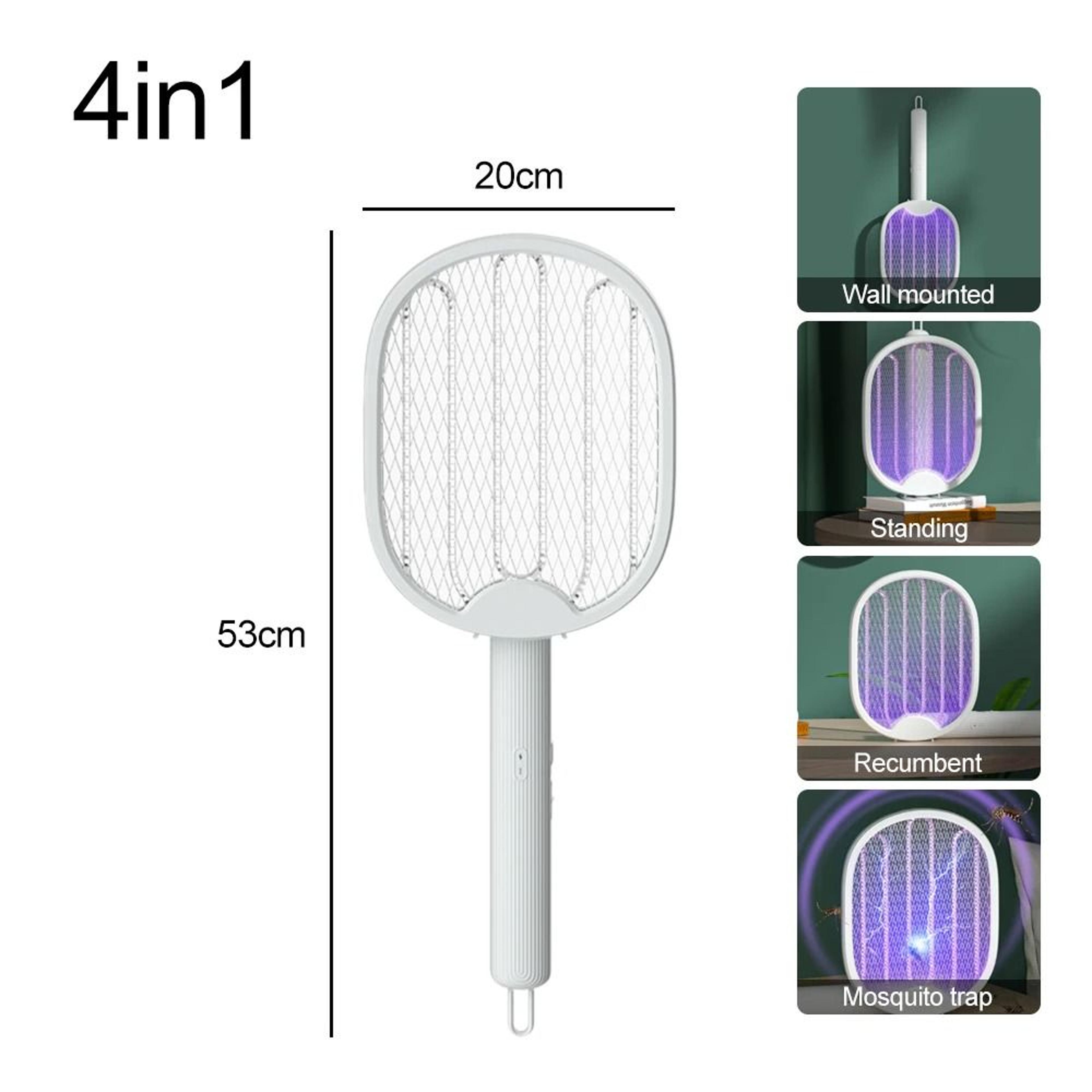 Rechargeable Foldable Mosquito Swatter With UV Trap For Easy Pest Control 2