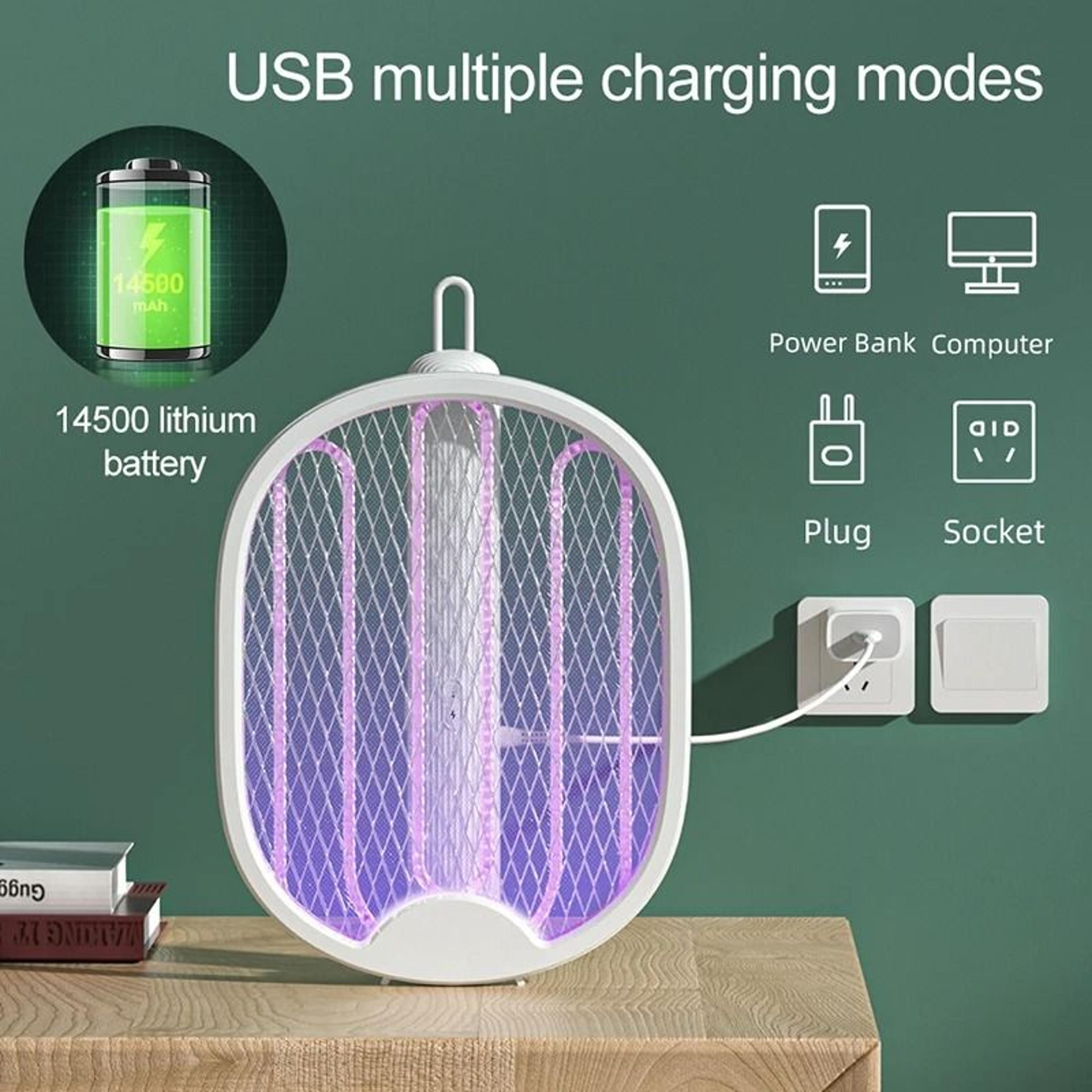 Rechargeable Foldable Mosquito Swatter With UV Trap For Easy Pest Control 4