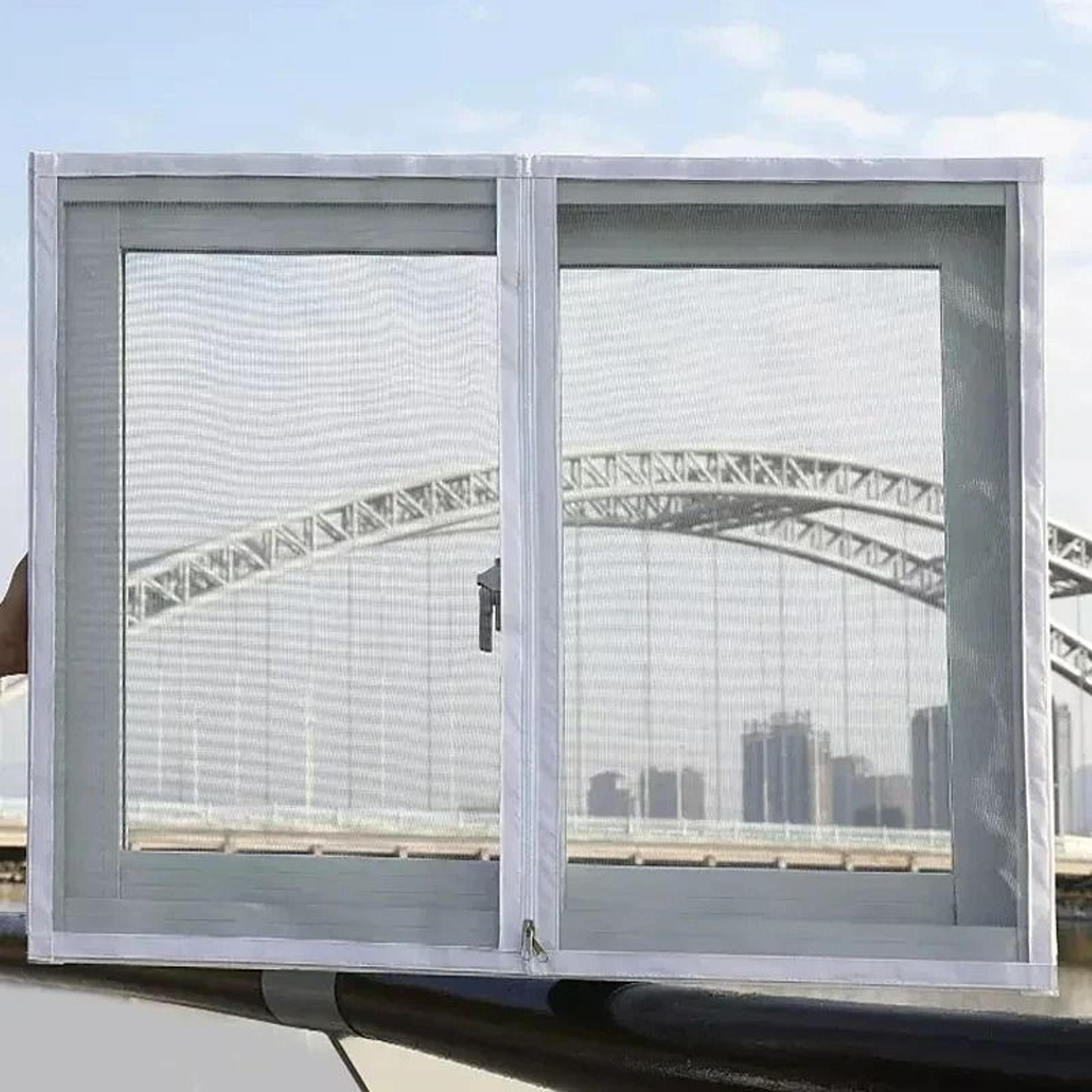 White Zipper Mosquito Window Screen For Easy No Drill Bug Protection 1